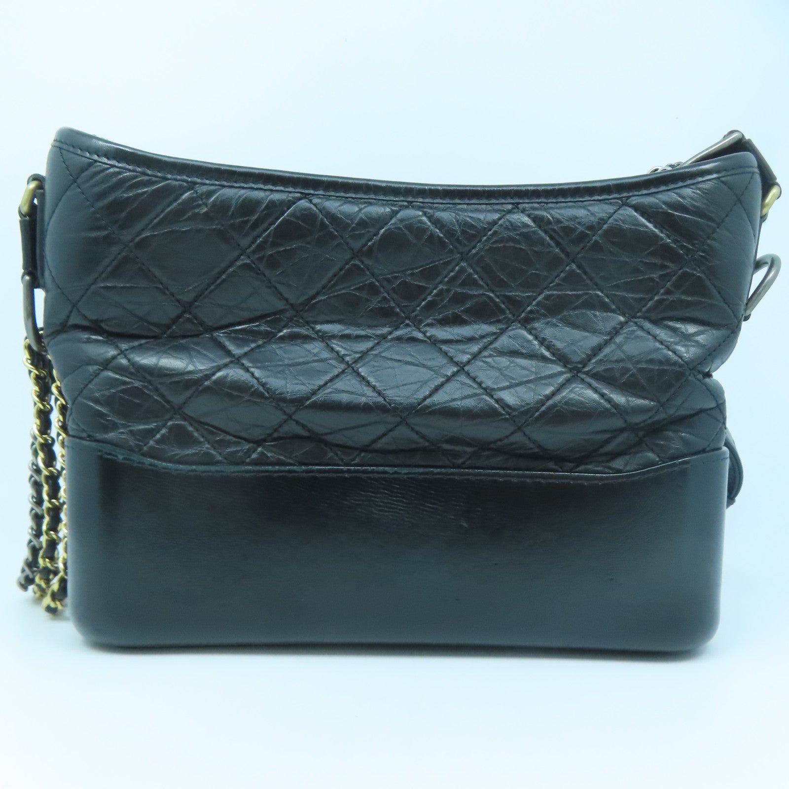 CHANEL 【激減優惠】菱格牛皮皮革Chain Shoulder金扣/銀扣鏈帶肩背袋黑色