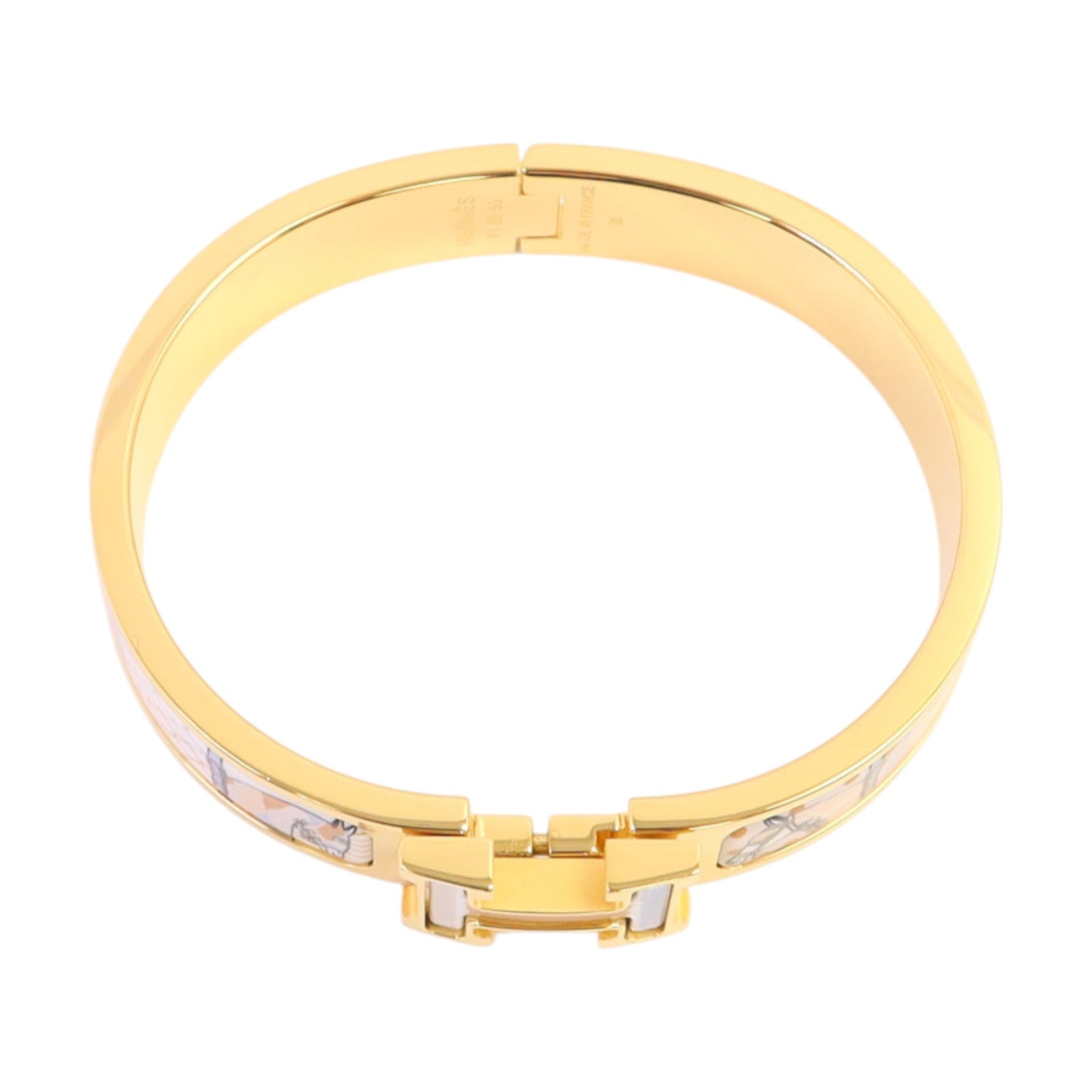 HERMES 金屬/琺瑯Armreif Clic H Bracelet金扣手鏈