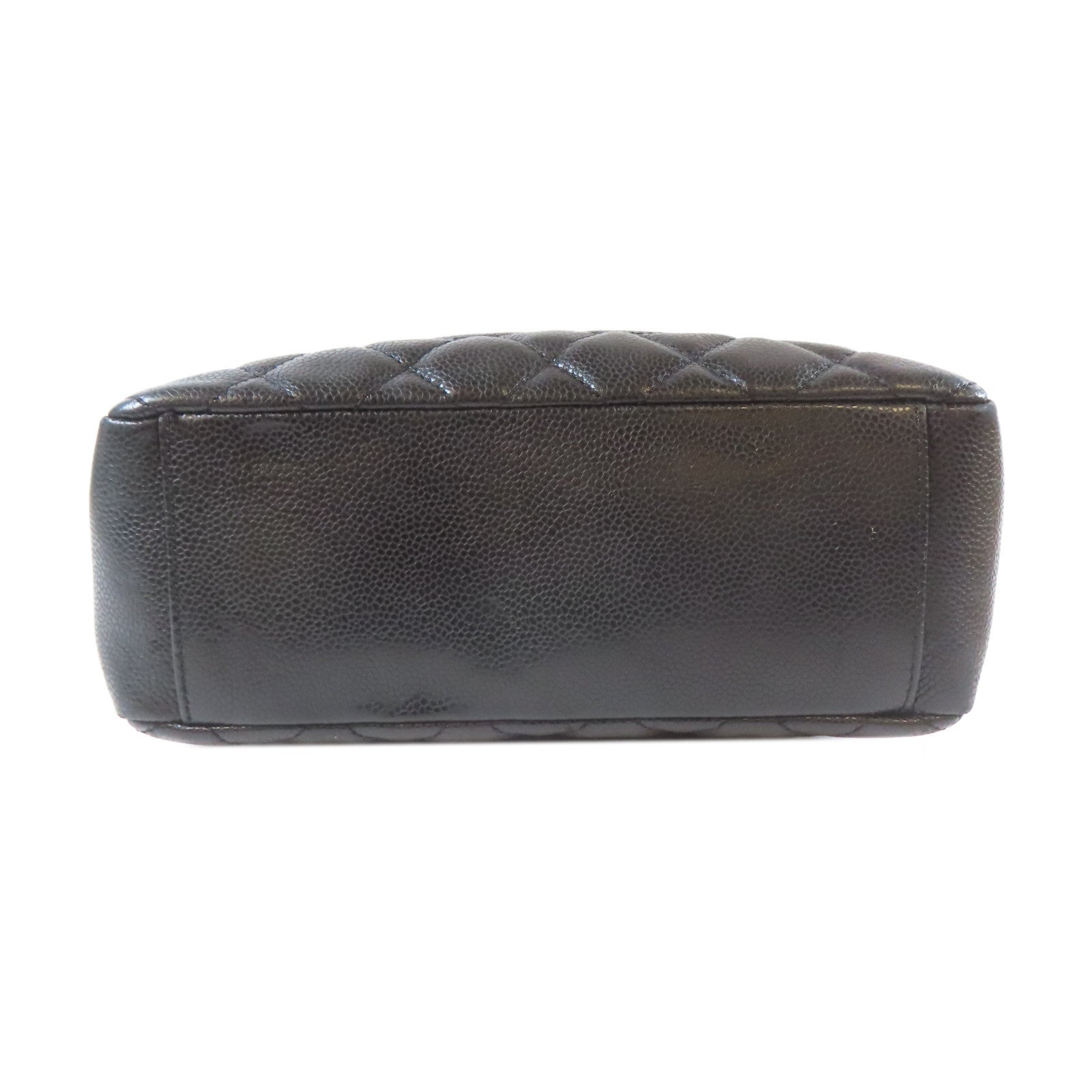 CHANEL 菱格Caviar皮革Shoulder Bag金扣鏈帶肩背袋黑色