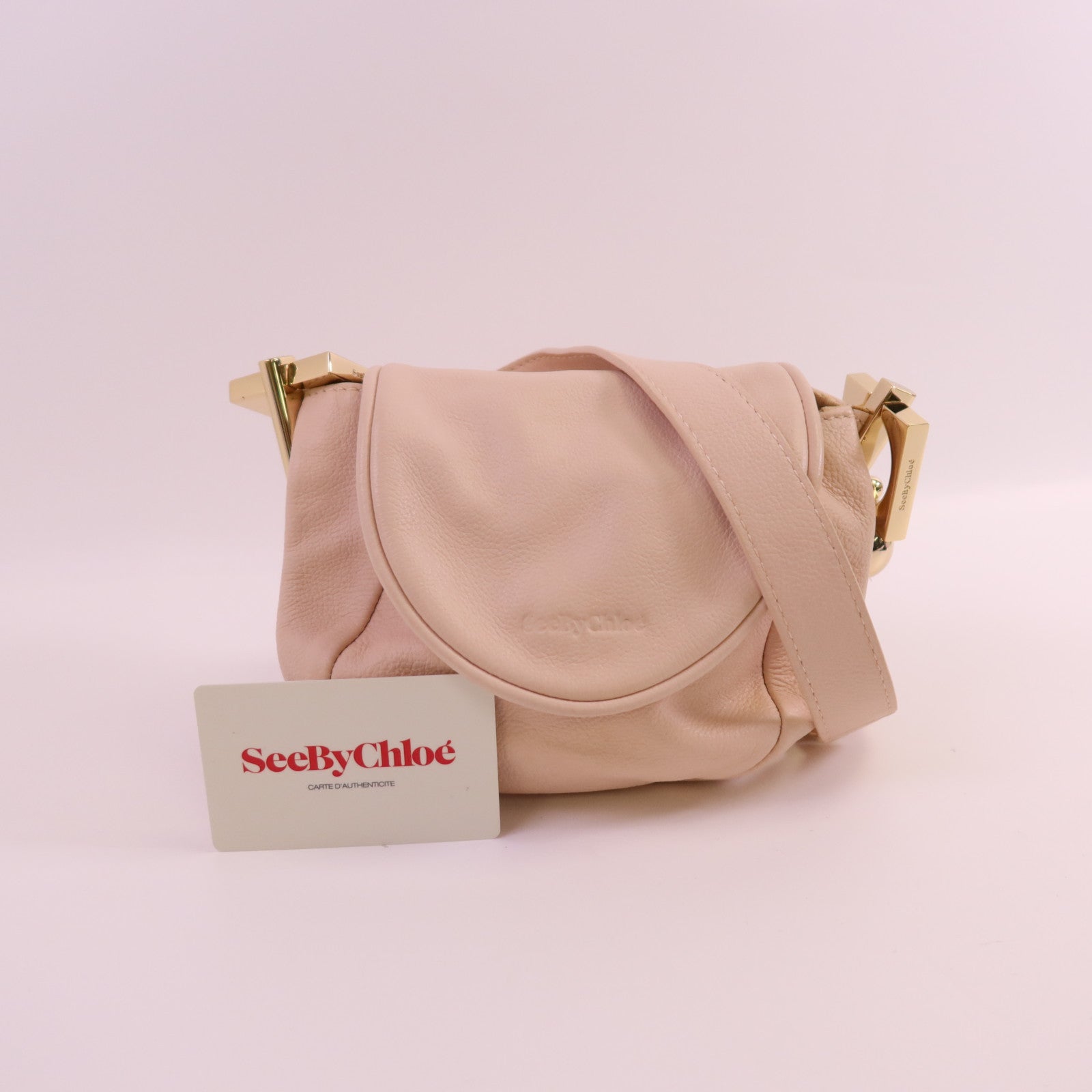 SEE BY CHLOE 牛皮皮革Shoulder Bag金扣肩背袋