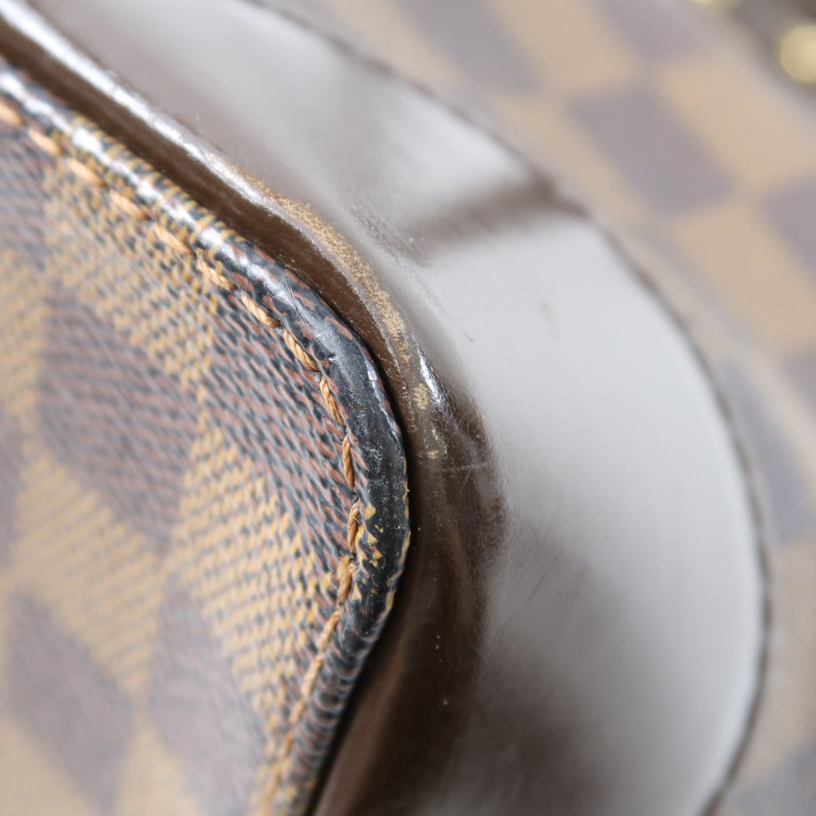 LOUIS VUITTON 【激減優惠】Damier Hampstead PM金扣手挽袋啡色