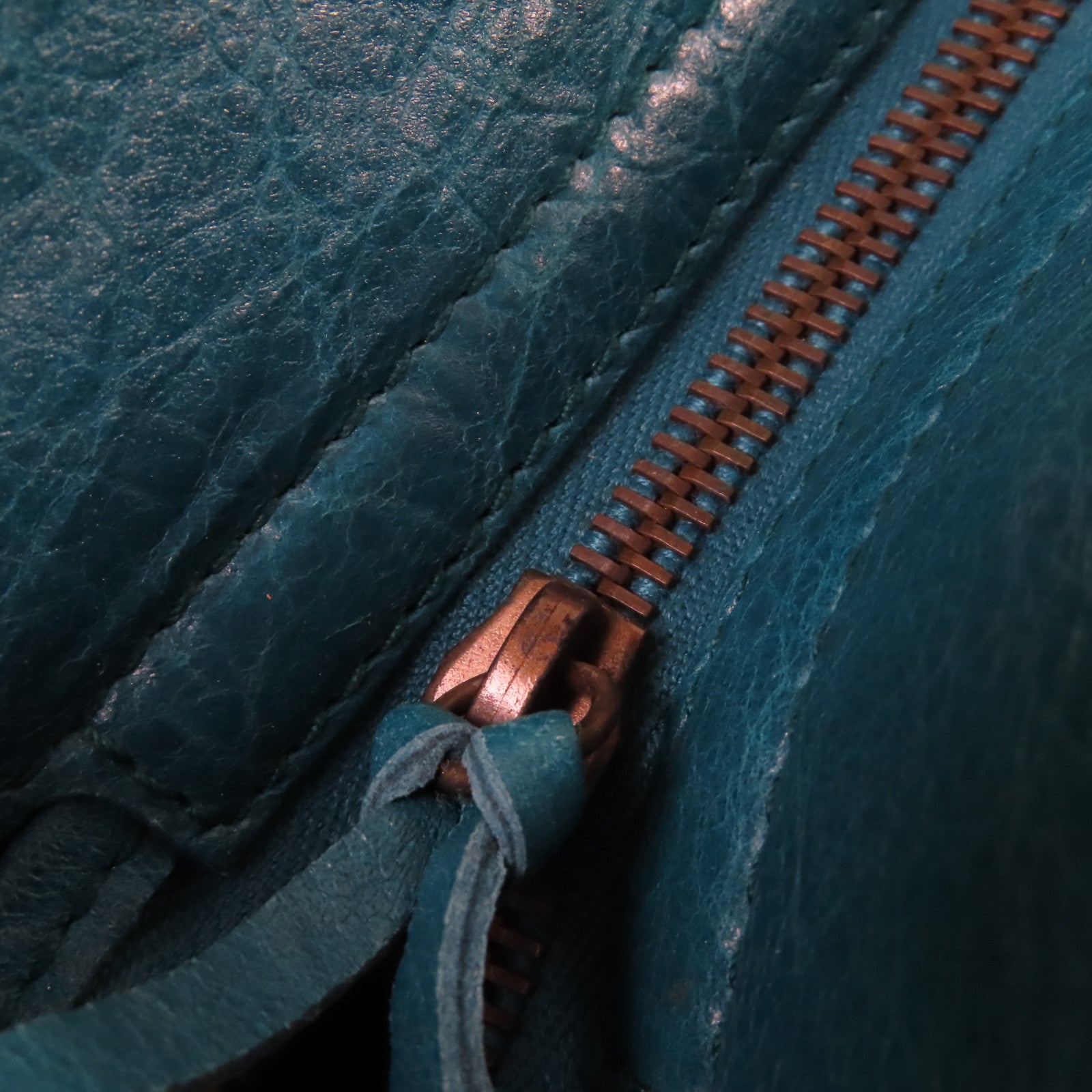 BALENCIAGA 牛皮皮革City Shoulder Bag手挽肩背兩用肩背袋綠藍色