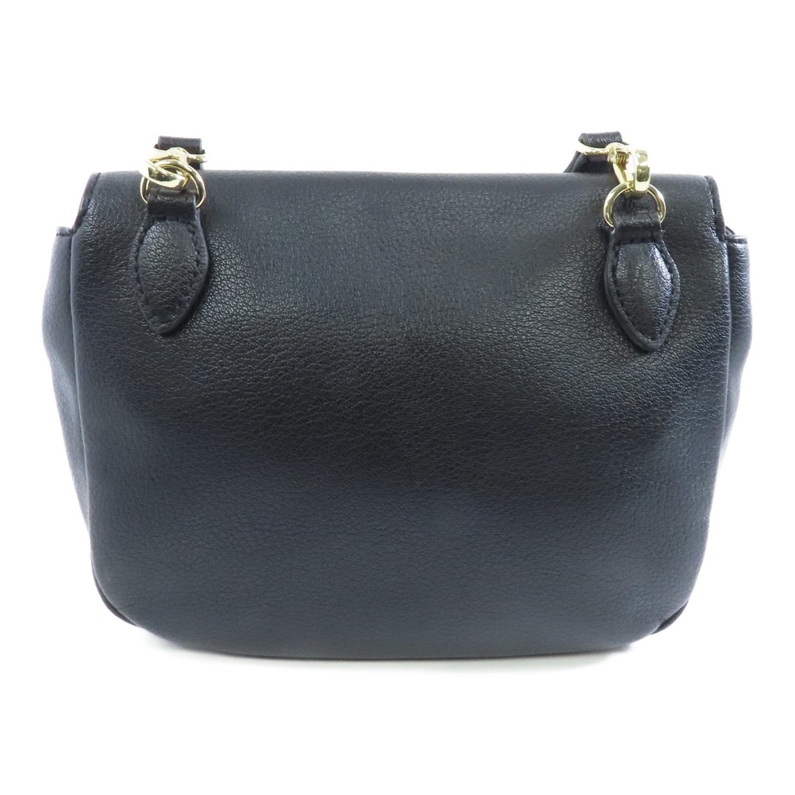 MOSCHINO 帆布/牛皮皮革Shoulder Bag金扣肩背袋黑色