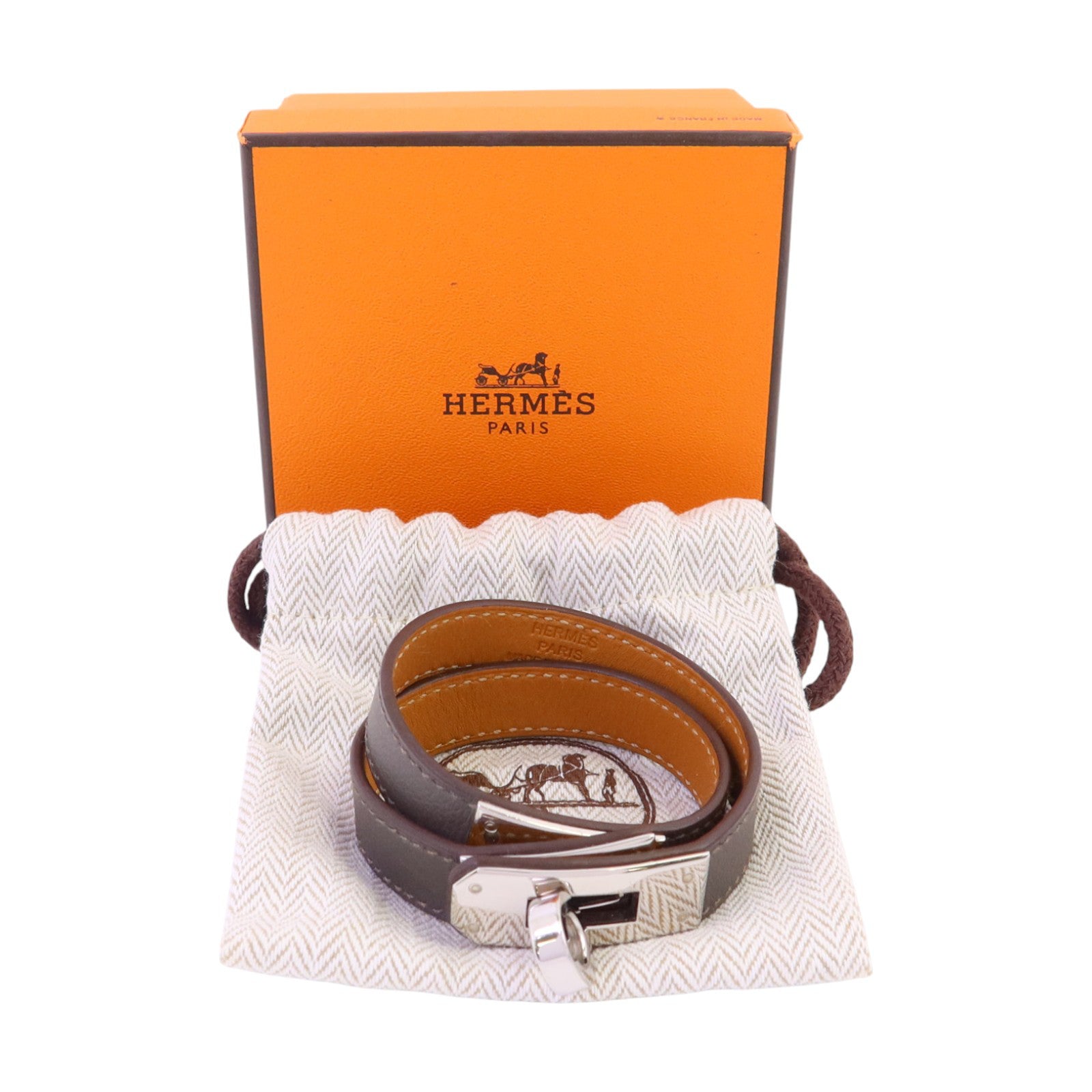 HERMES Swift皮革Kelly Double Tour Bracelet金扣手鏈