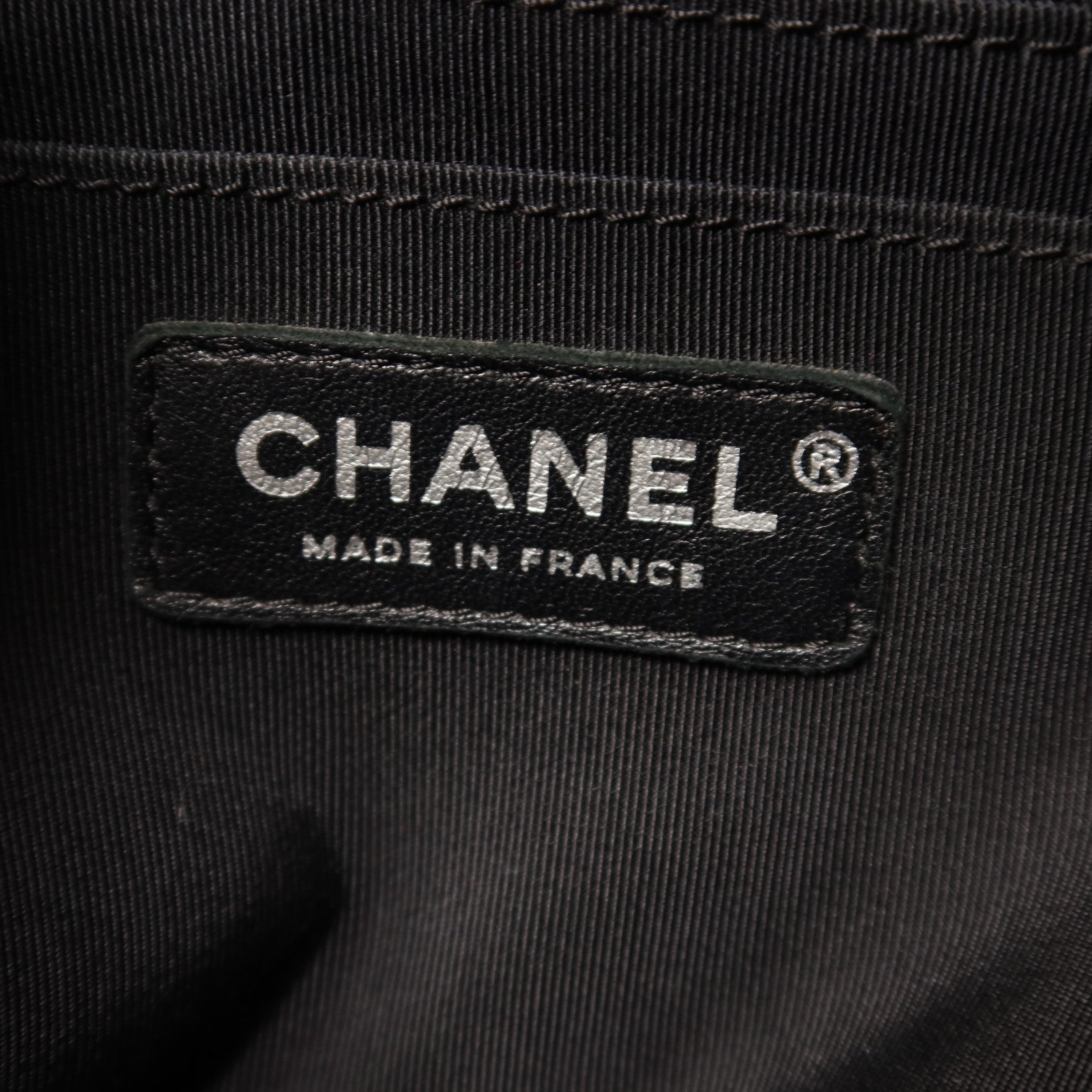 CHANEL 羊皮皮革Chain Shoulder銀扣鏈帶手挽肩背兩用袋