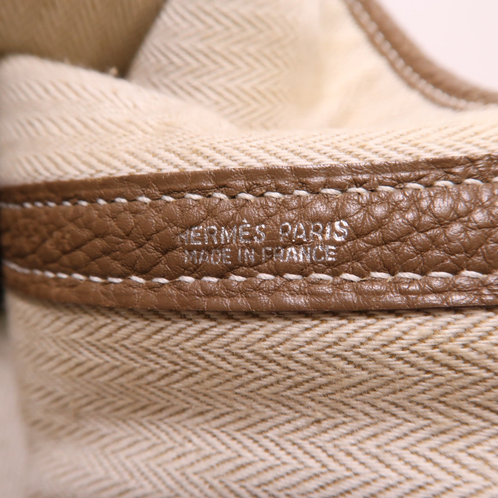 HERMES Negonda皮革Garden Party GM銀扣手挽袋大象灰色