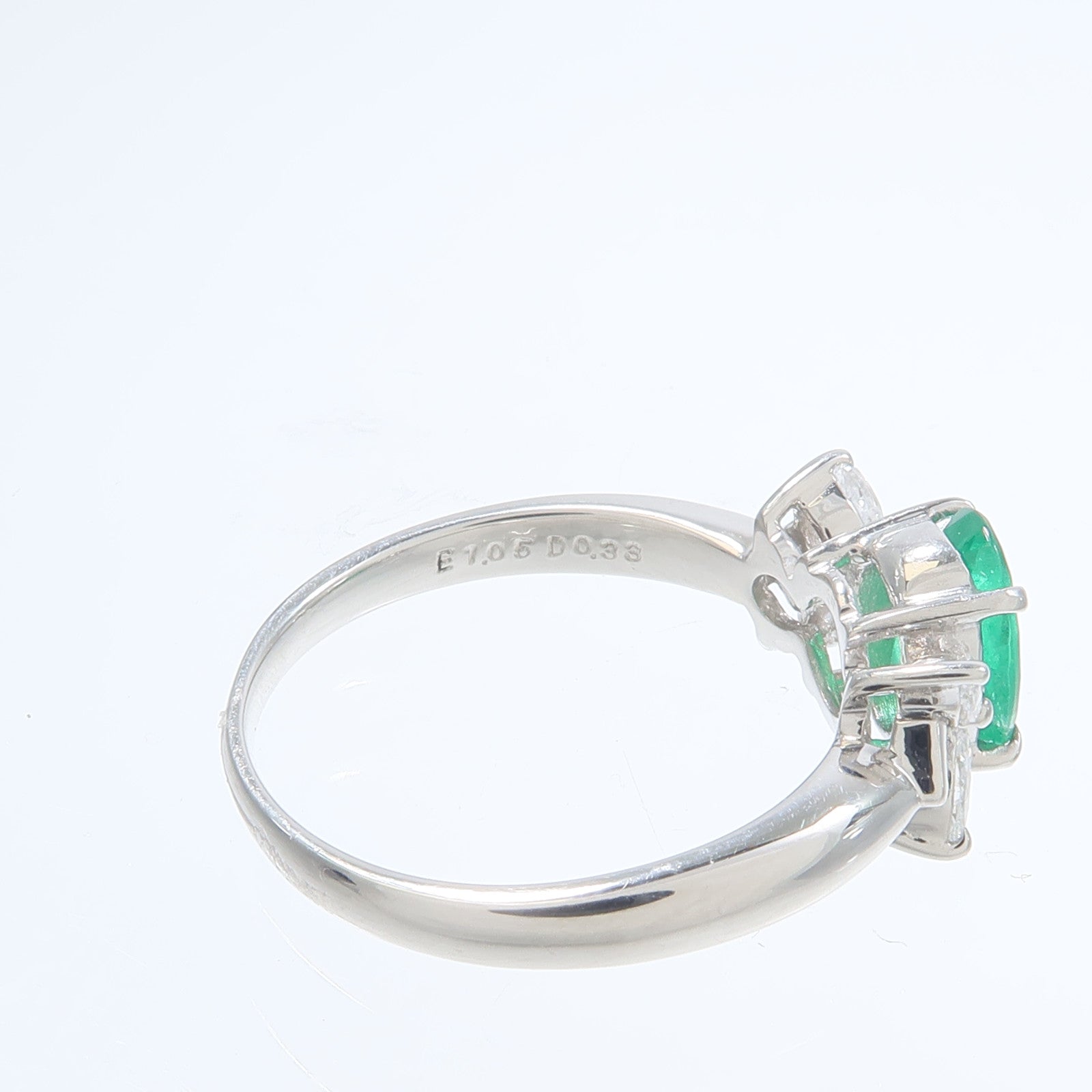 JEWELRY PT900鉑金Emerald Diamond Ring綠寶石/鑽石戒指