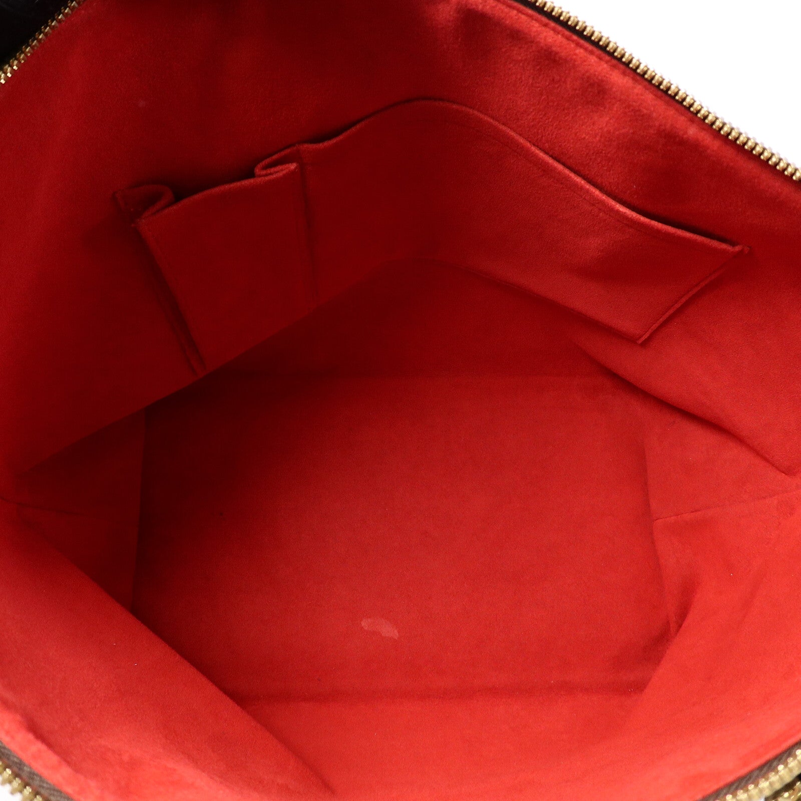 LOUIS VUITTON Damier Saleya MM金扣肩背袋/手挽袋棕色