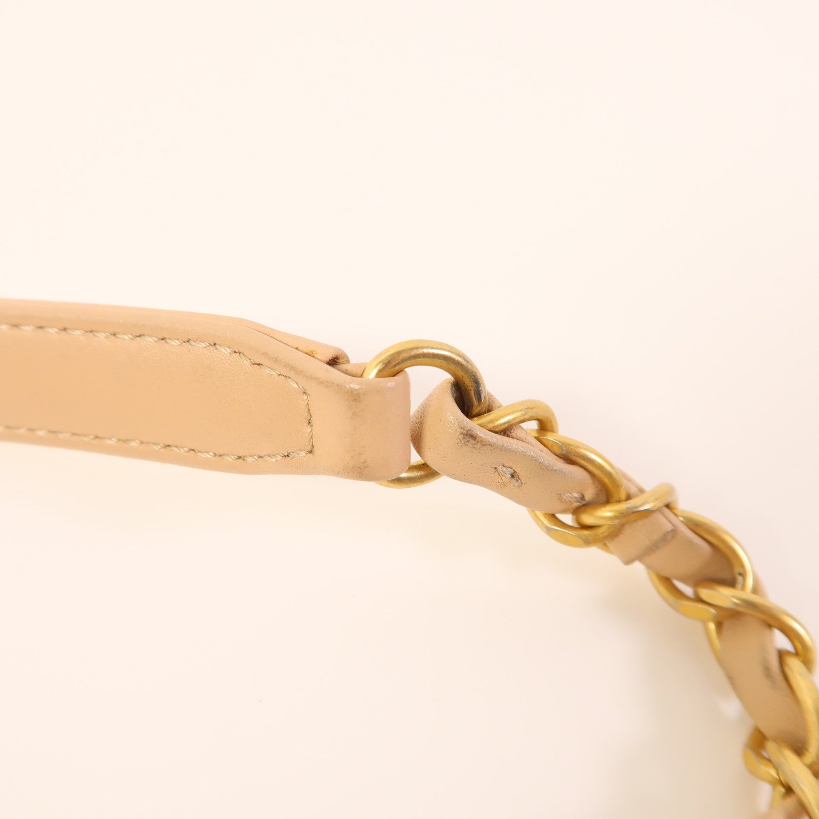 CHANEL CC GHW Vanity Case 2 Way Shoulder Bag A93343 Calfskin Leather Beige