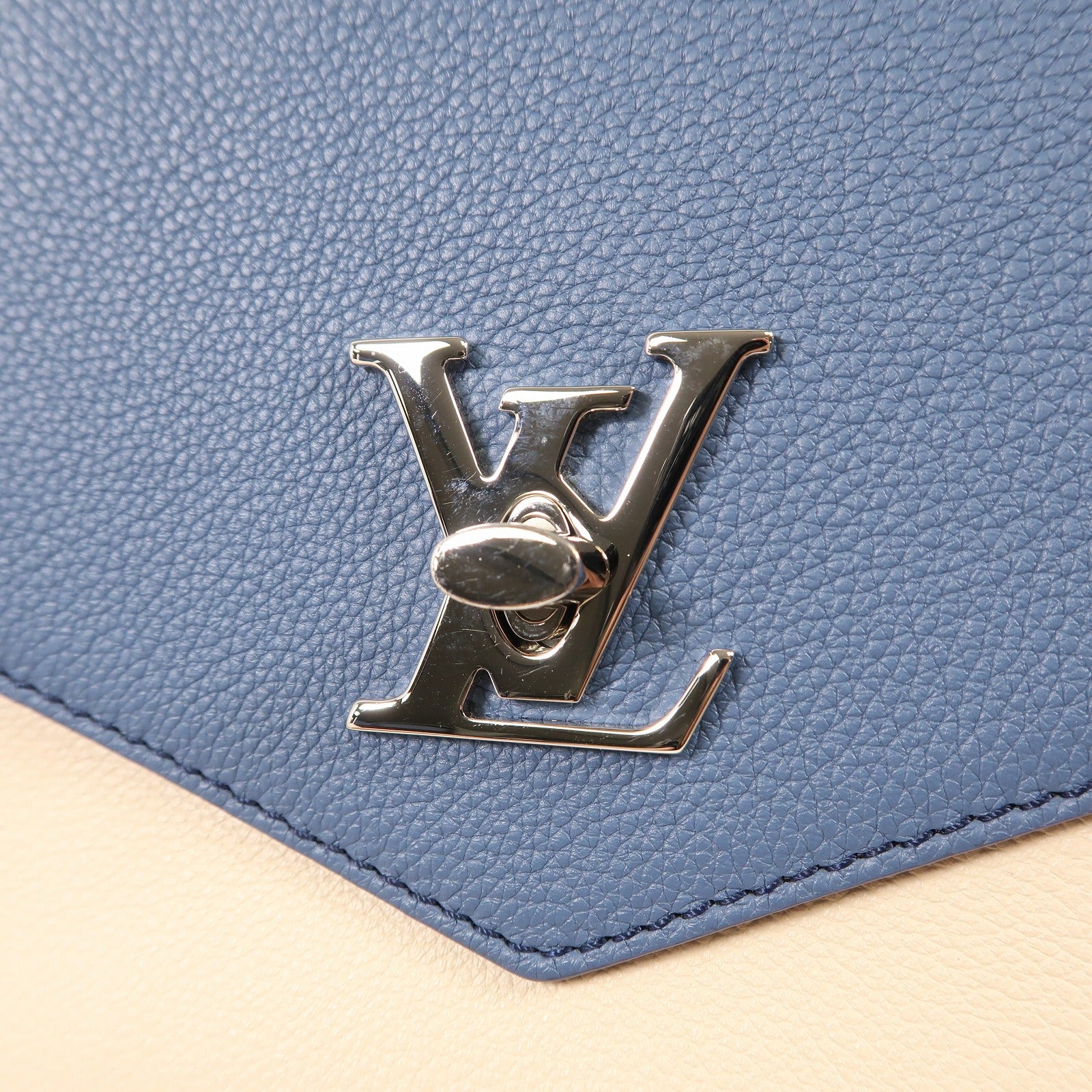 LOUIS VUITTON 牛皮皮革My Lockme銀扣手挽肩背兩用袋