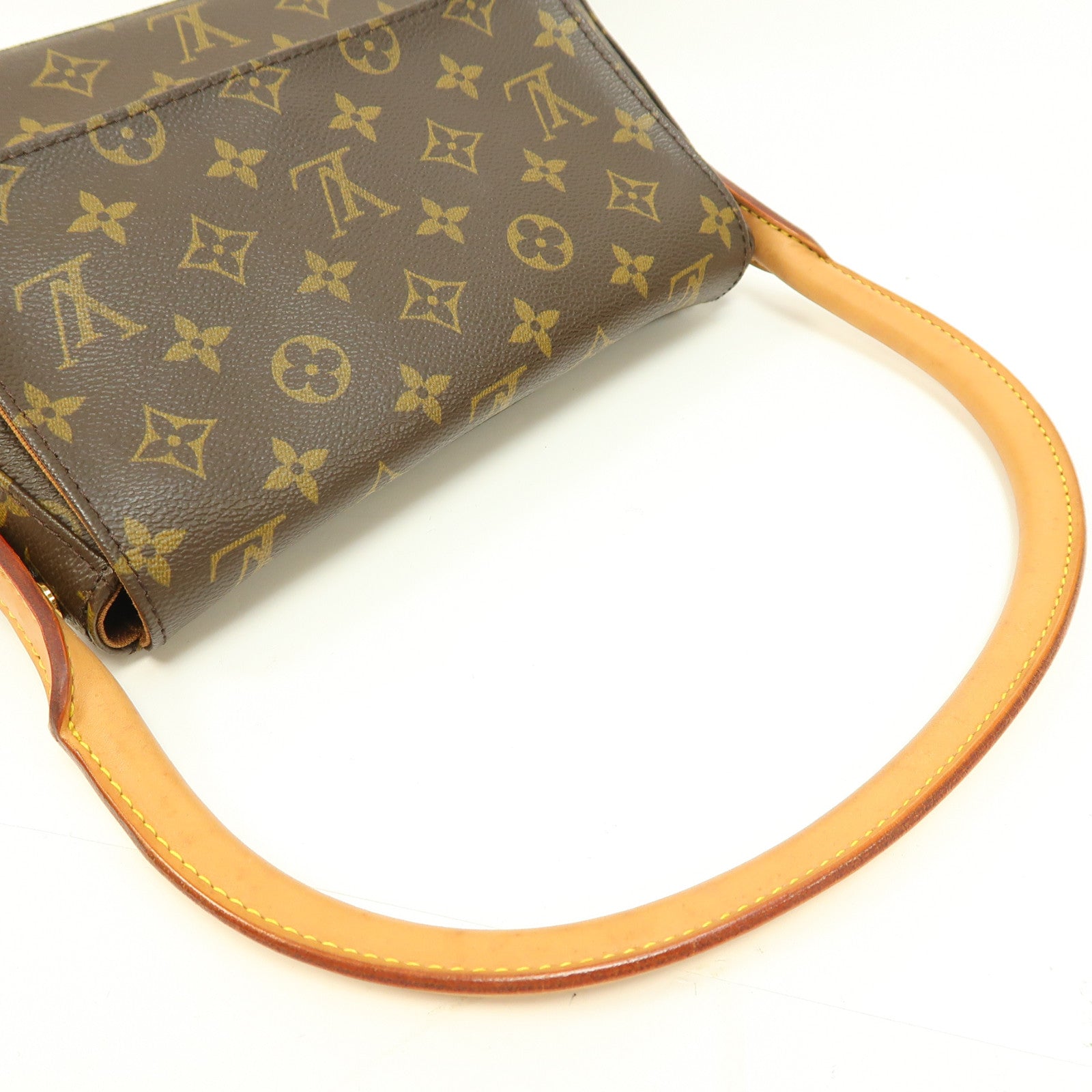 LOUIS VUITTON Monogram Mini Looping金扣肩背袋啡色