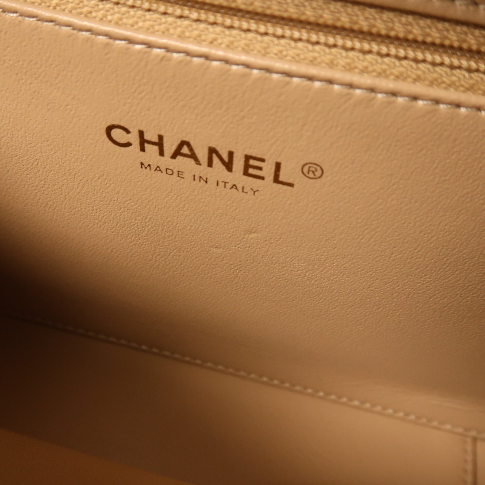 CHANEL CC GHW Vanity Case 2 Way Shoulder Bag A93343 Calfskin Leather Beige