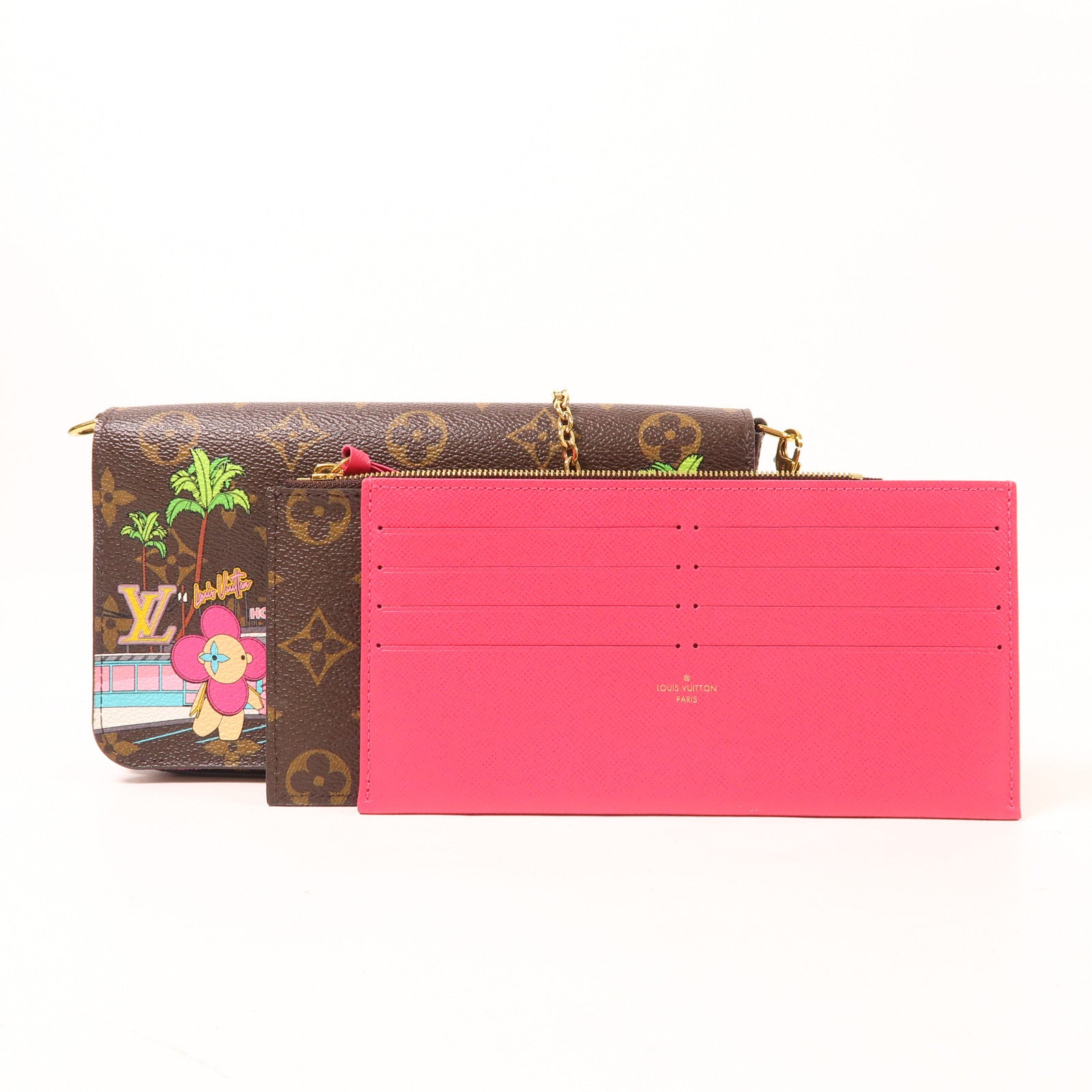 LOUIS VUITTON 【激減優惠】Monogram Hollywood Xmas Felicie Pochette金扣肩背袋