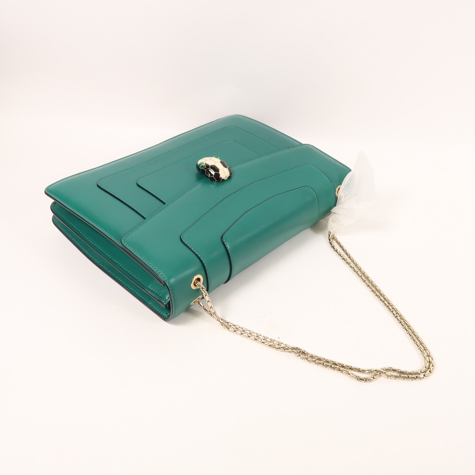 BVLGARI 牛皮皮革Serpenti Forever金扣鏈帶肩背袋