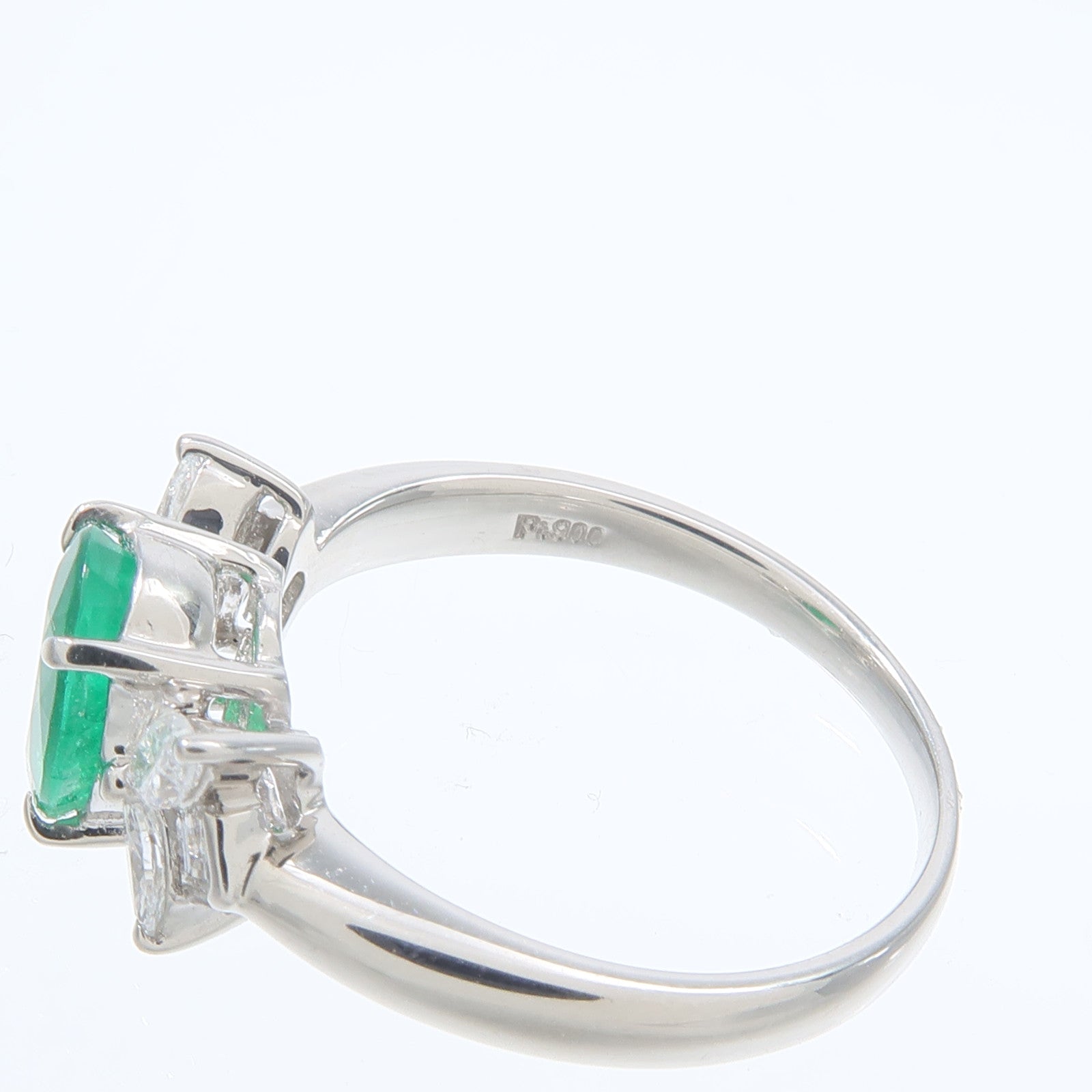 JEWELRY PT900鉑金Emerald Diamond Ring綠寶石/鑽石戒指