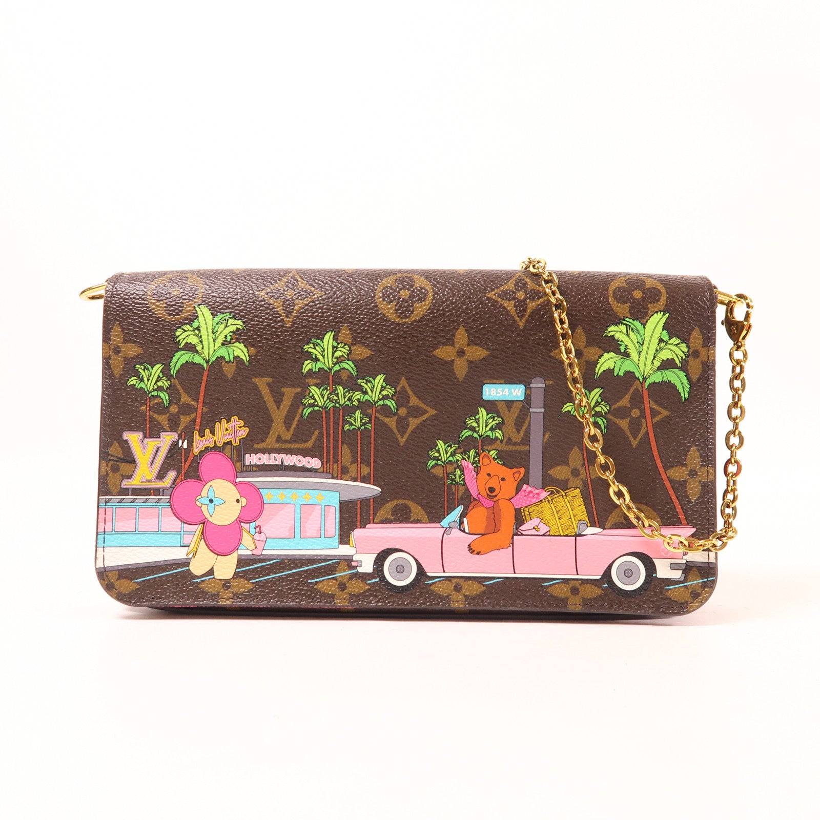 LOUIS VUITTON 【激減優惠】Monogram Hollywood Xmas Felicie Pochette金扣肩背袋