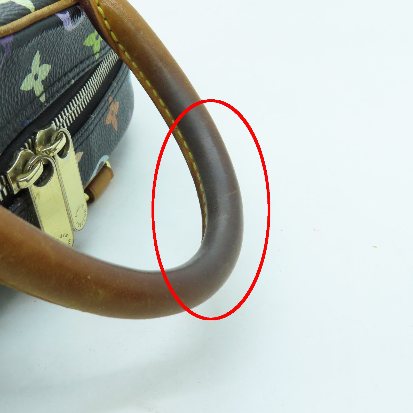 LOUIS VUITTON Monogram Multicolore Trouville Gold Buckle Hand Bag Black
