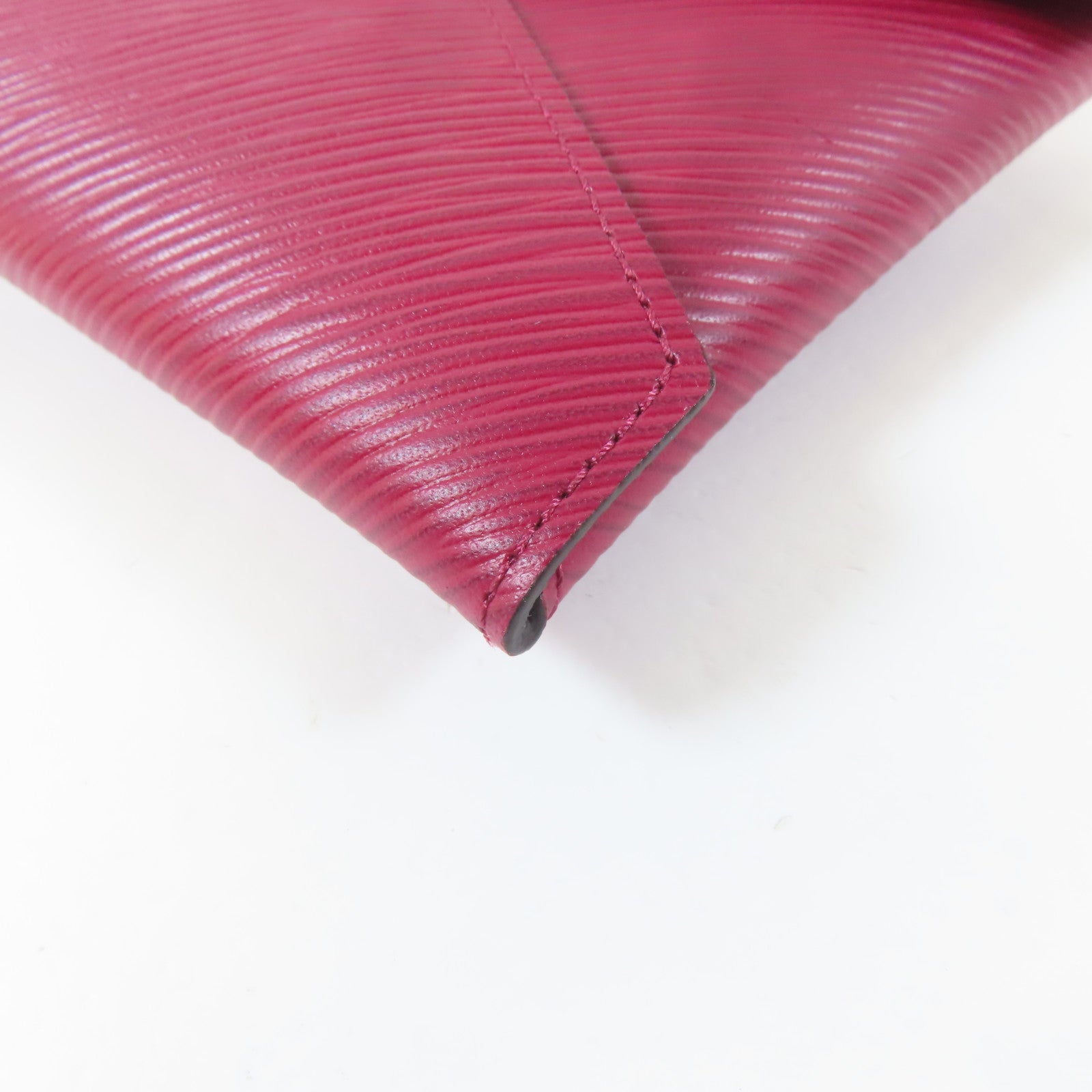 LOUIS VUITTON Epi Pochette Kirigami銀扣小袋粉紅色/紅色/深紅色