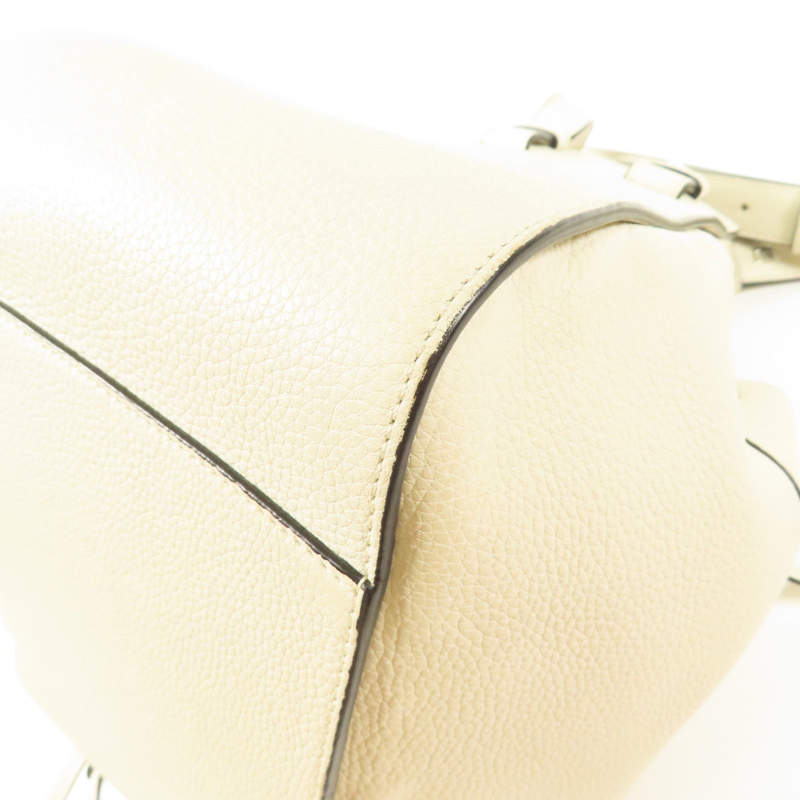 LOEWE SHW Hammock 2way Shoulder Hand Bag Calfskin Leather White