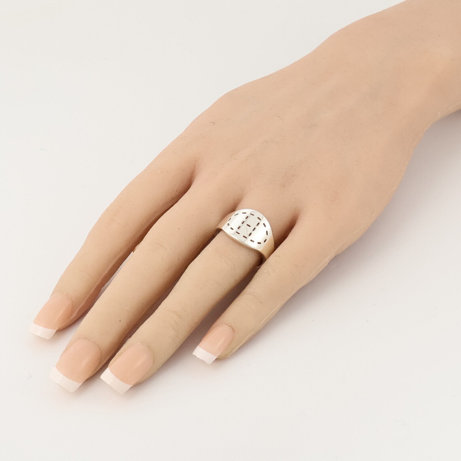 HERMES 925純銀Point Sellier Ring戒指