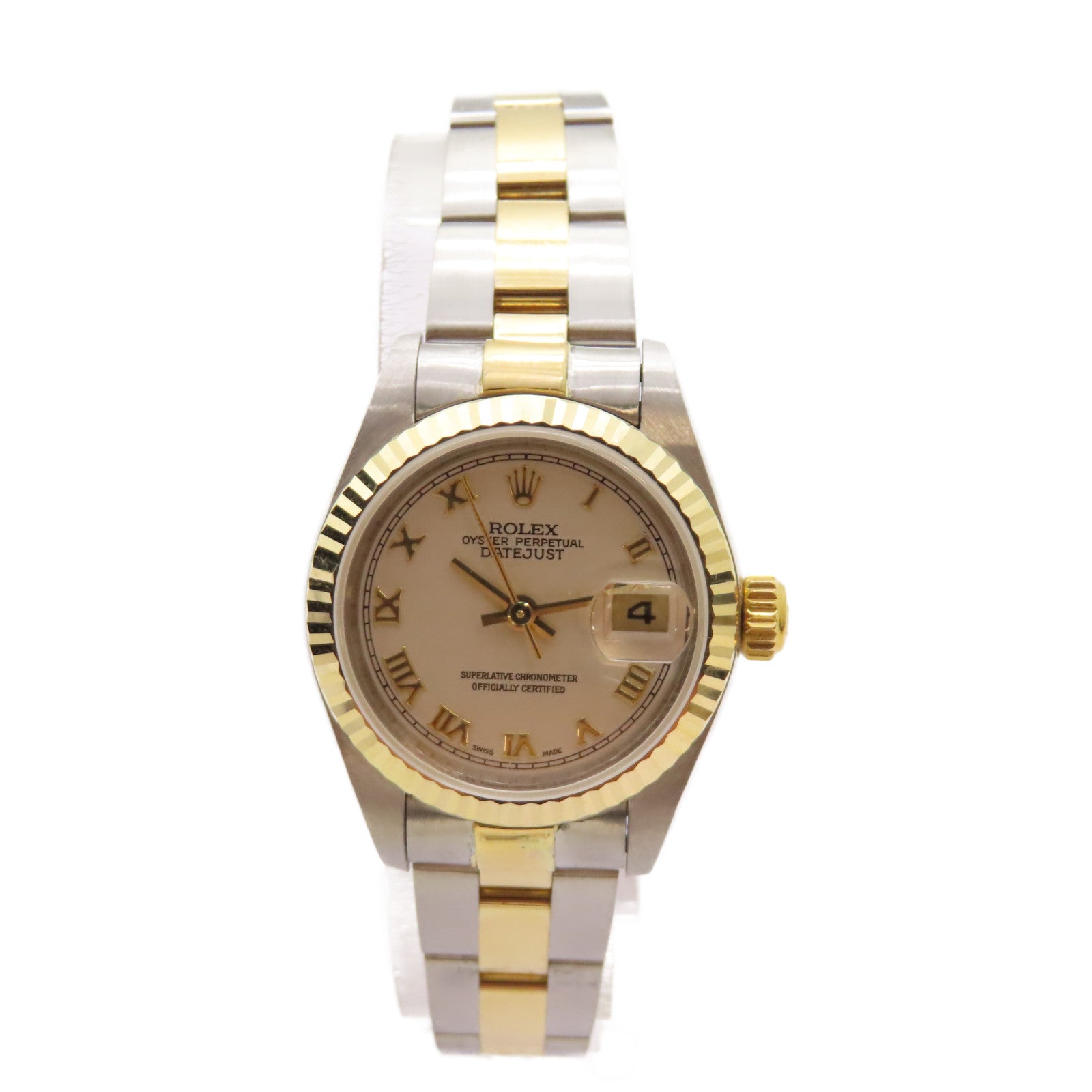 ROLEX Datejust 18K黃金/不鏽鋼自動機芯手錶白色