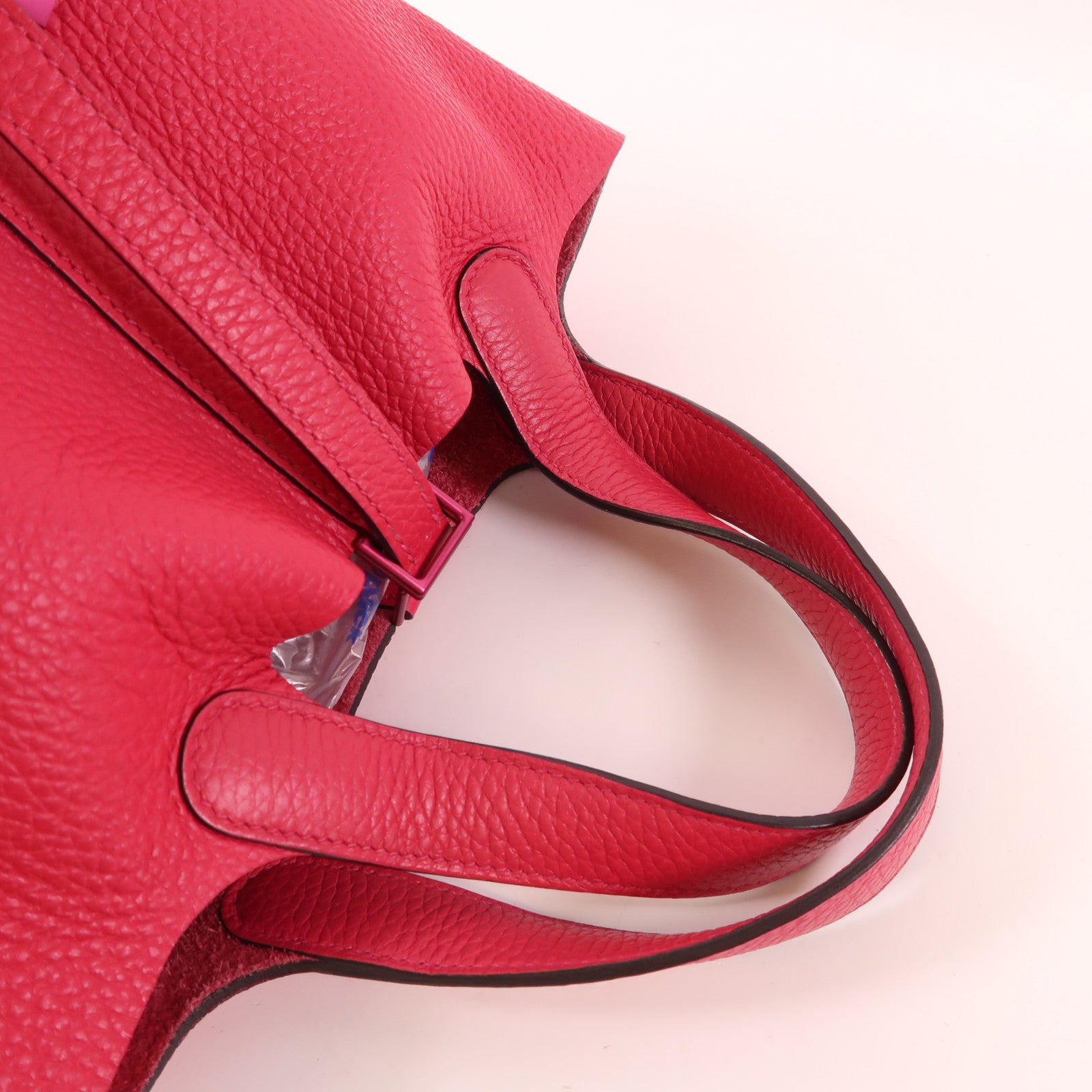 HERMES Clemence皮革Picotin PM Monochrome手挽袋Rose Mexico