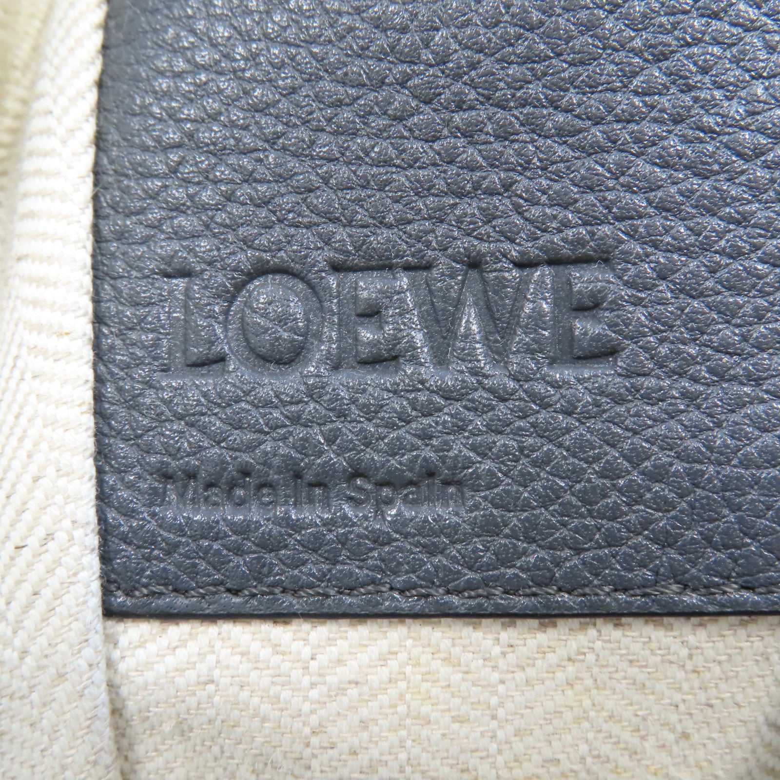 LOEWE 牛皮皮革Hammock銀扣手挽肩背兩用袋灰色