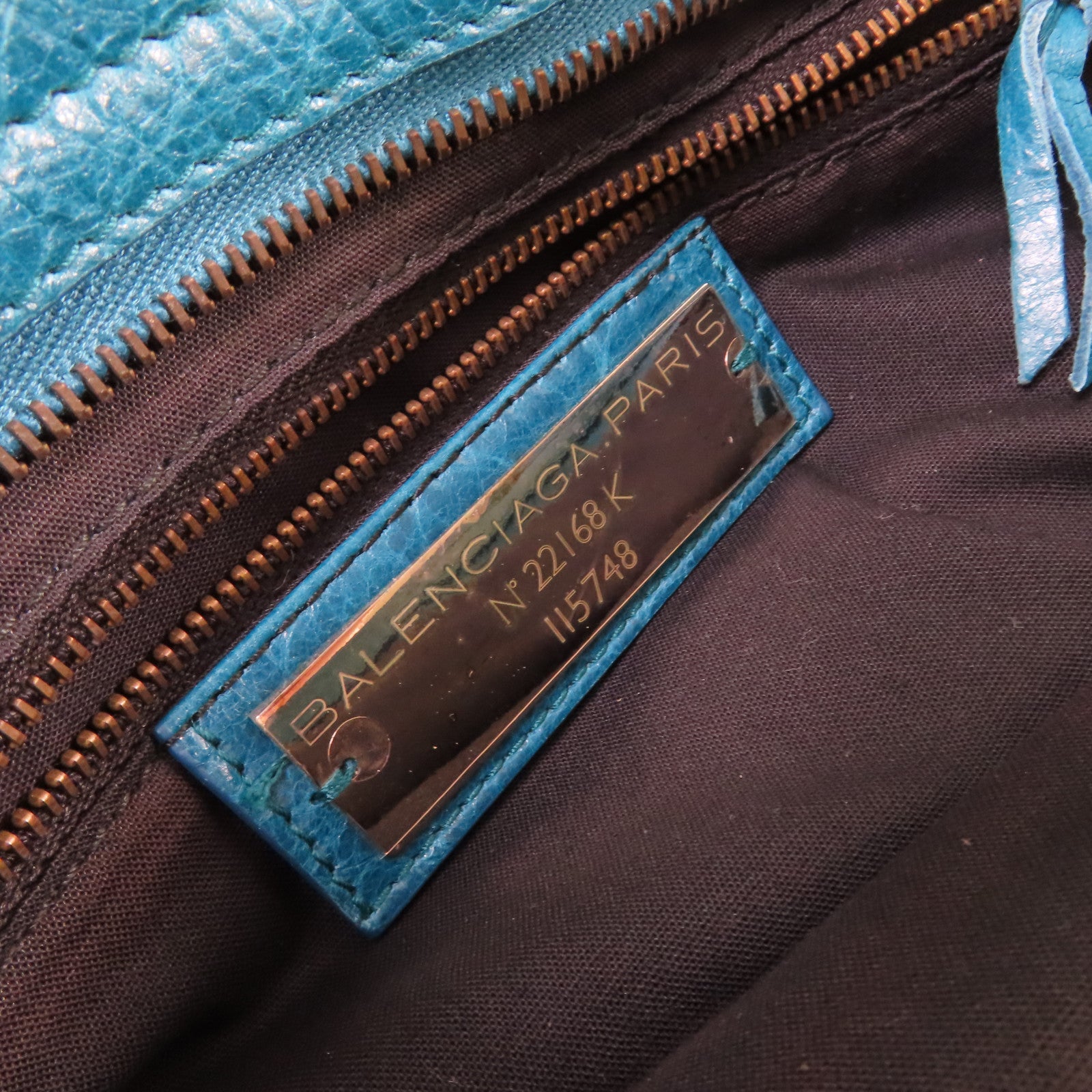 BALENCIAGA 牛皮皮革City Shoulder Bag手挽肩背兩用肩背袋綠藍色