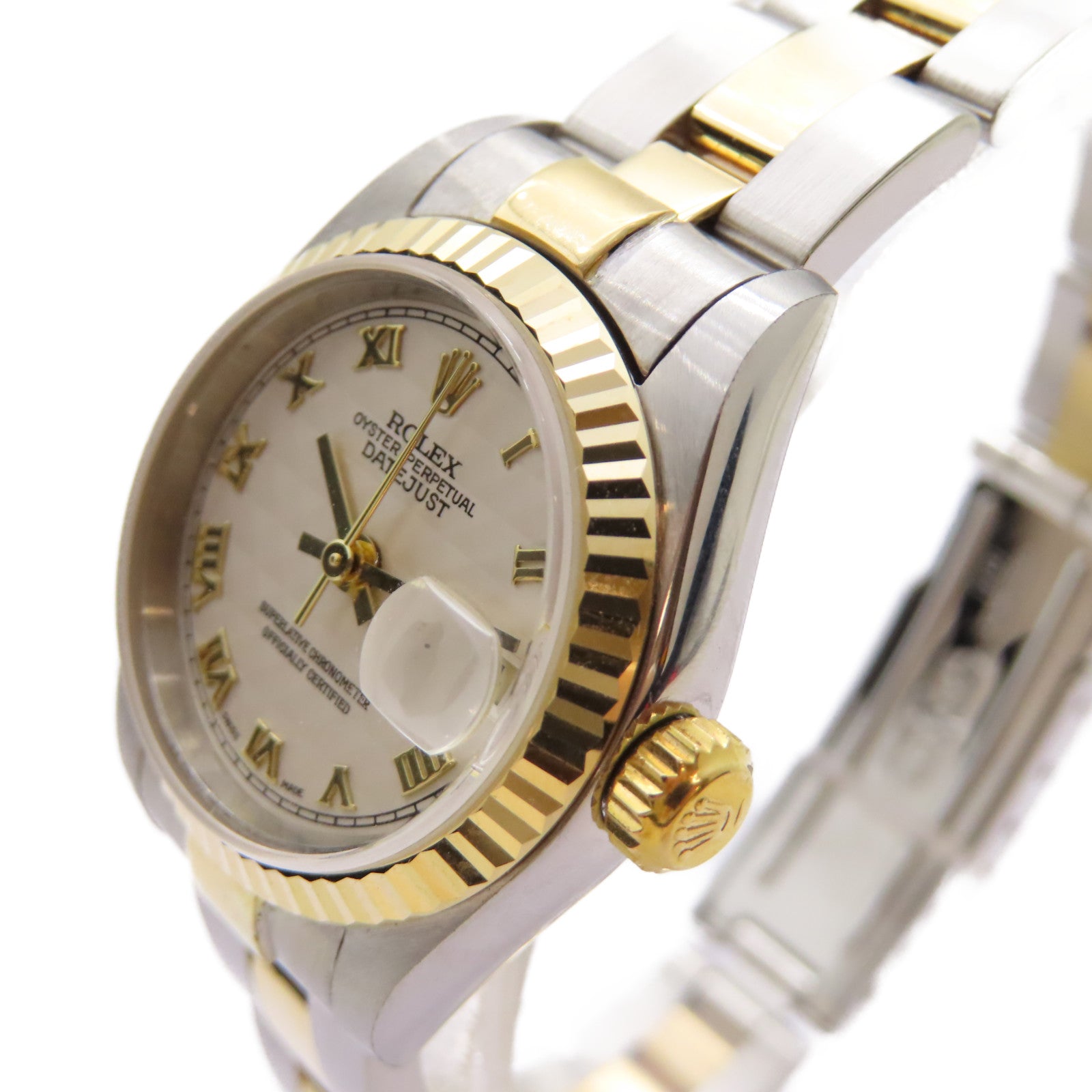 ROLEX Datejust 18K黃金/不鏽鋼自動機芯手錶白色