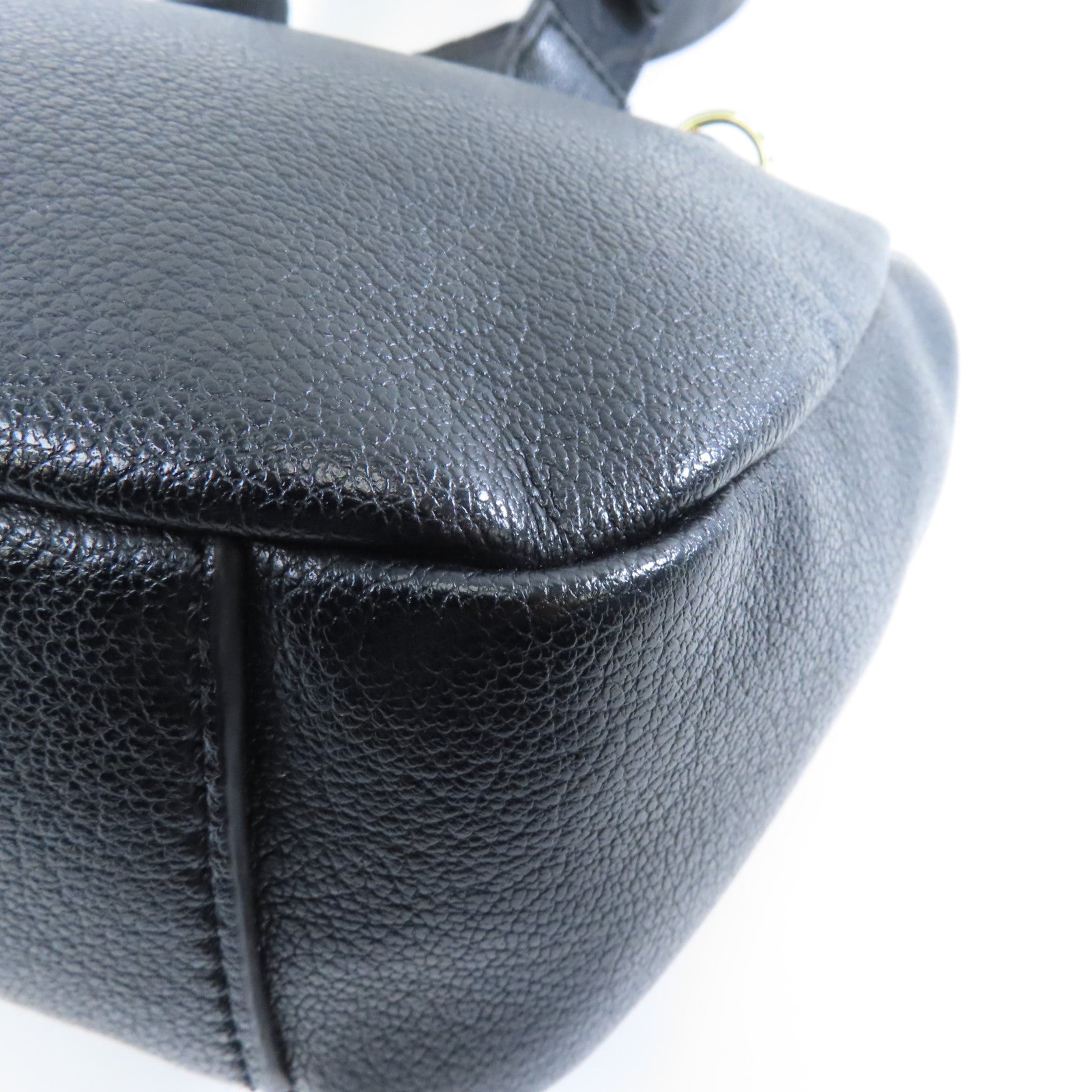 MOSCHINO 帆布/牛皮皮革Shoulder Bag金扣肩背袋黑色