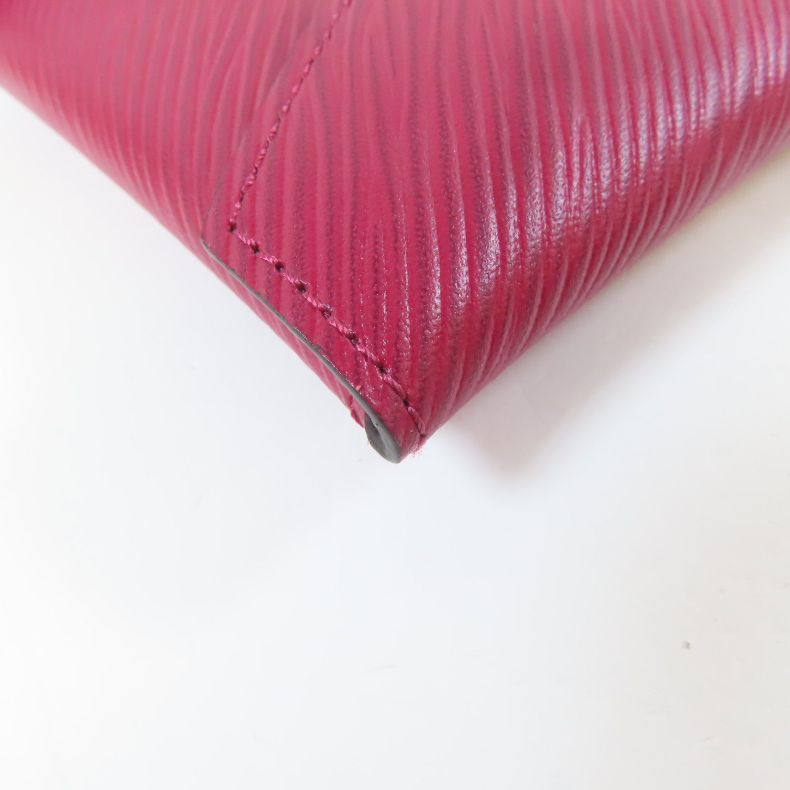 LOUIS VUITTON Epi Pochette Kirigami銀扣小袋粉紅色/紅色/深紅色