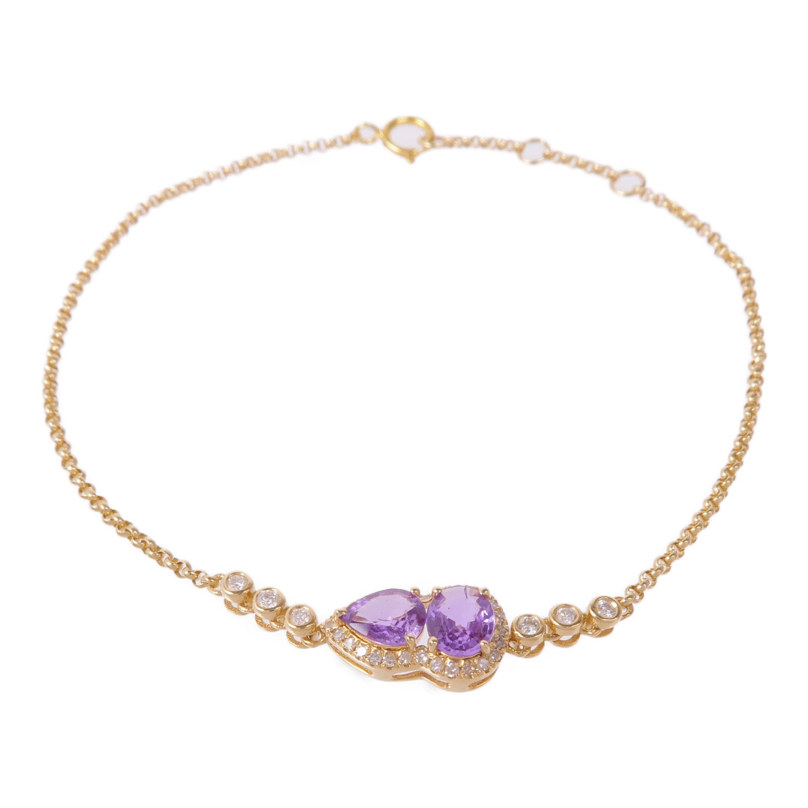 JEWELRY 18K黃金Sapphire Diamond Bracelet藍寶石/鑽石手鏈
