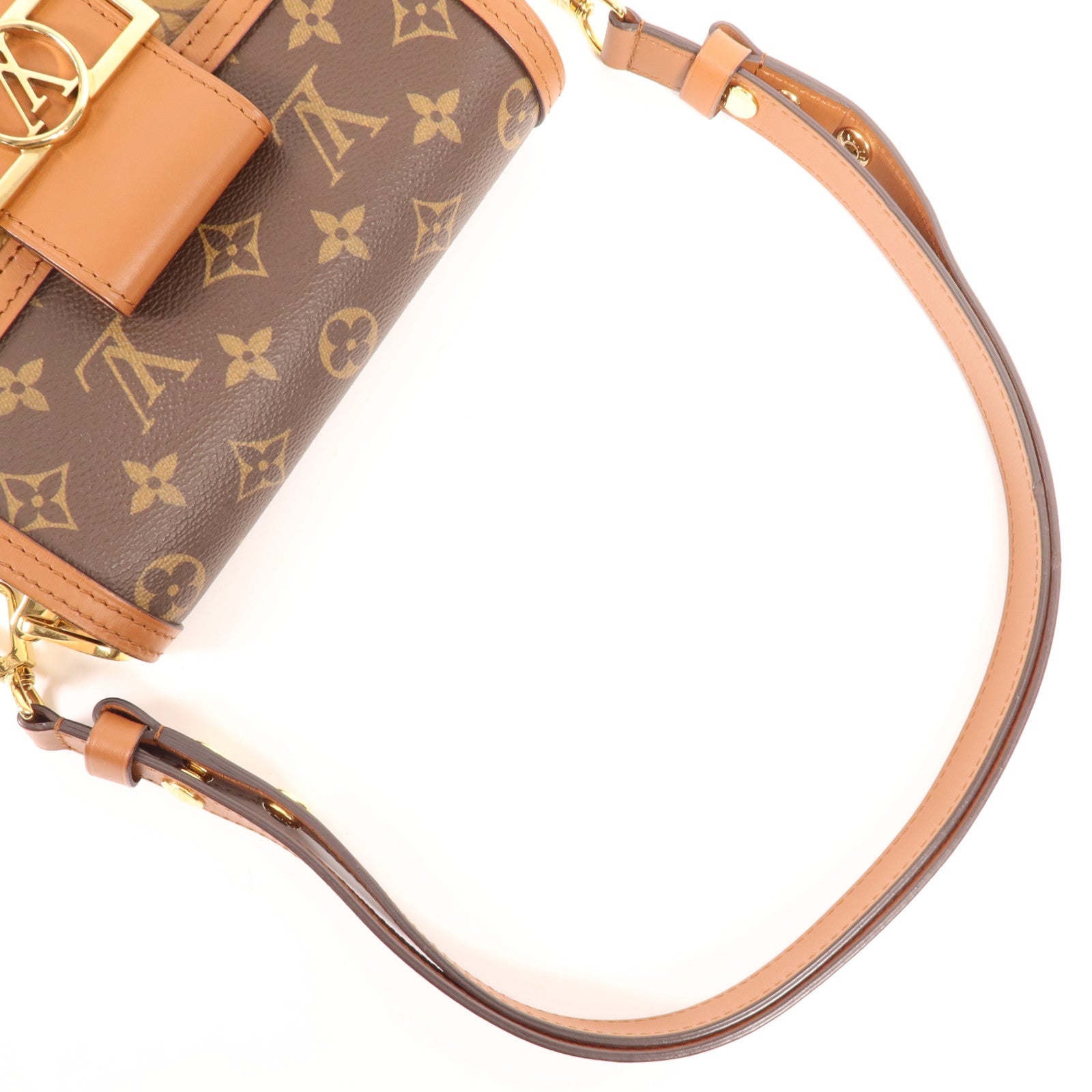 LOUIS VUITTON Monogram Reverse Mini Dauphine金扣肩背袋