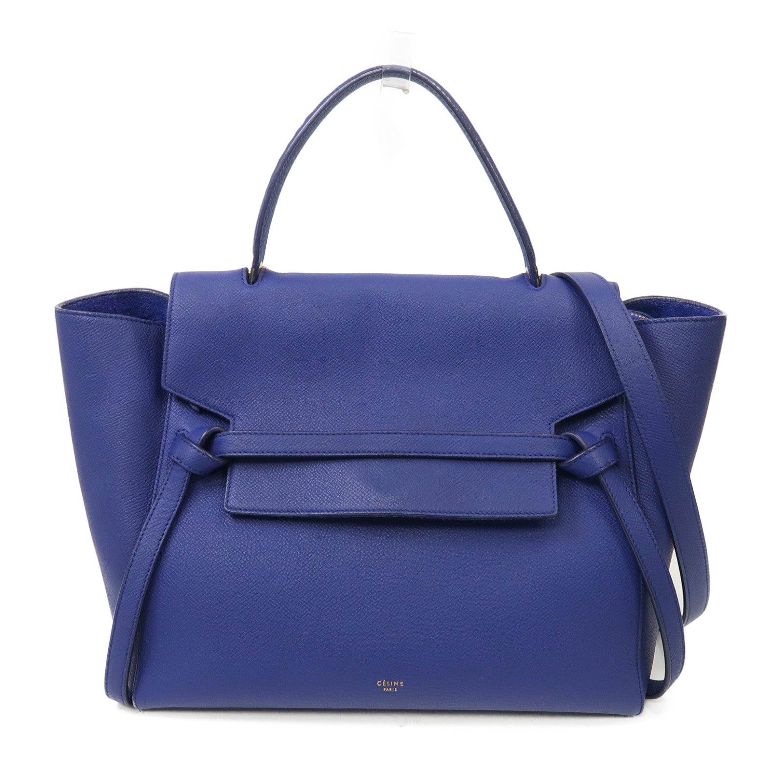 CELINE 【激減優惠】牛皮皮革Belt Bag金扣手挽肩背兩用袋藍色