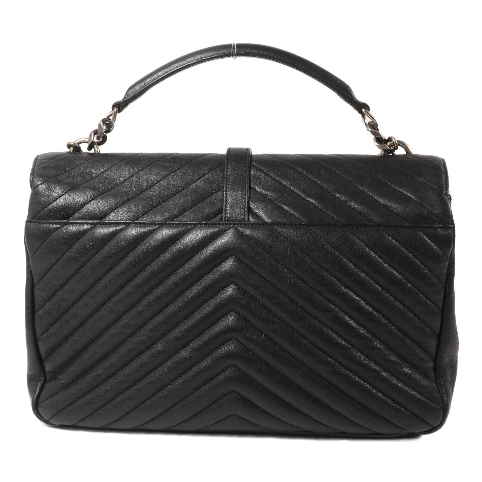 SAINT LAURENT 牛皮皮革College Large鏈帶手挽肩背兩用袋