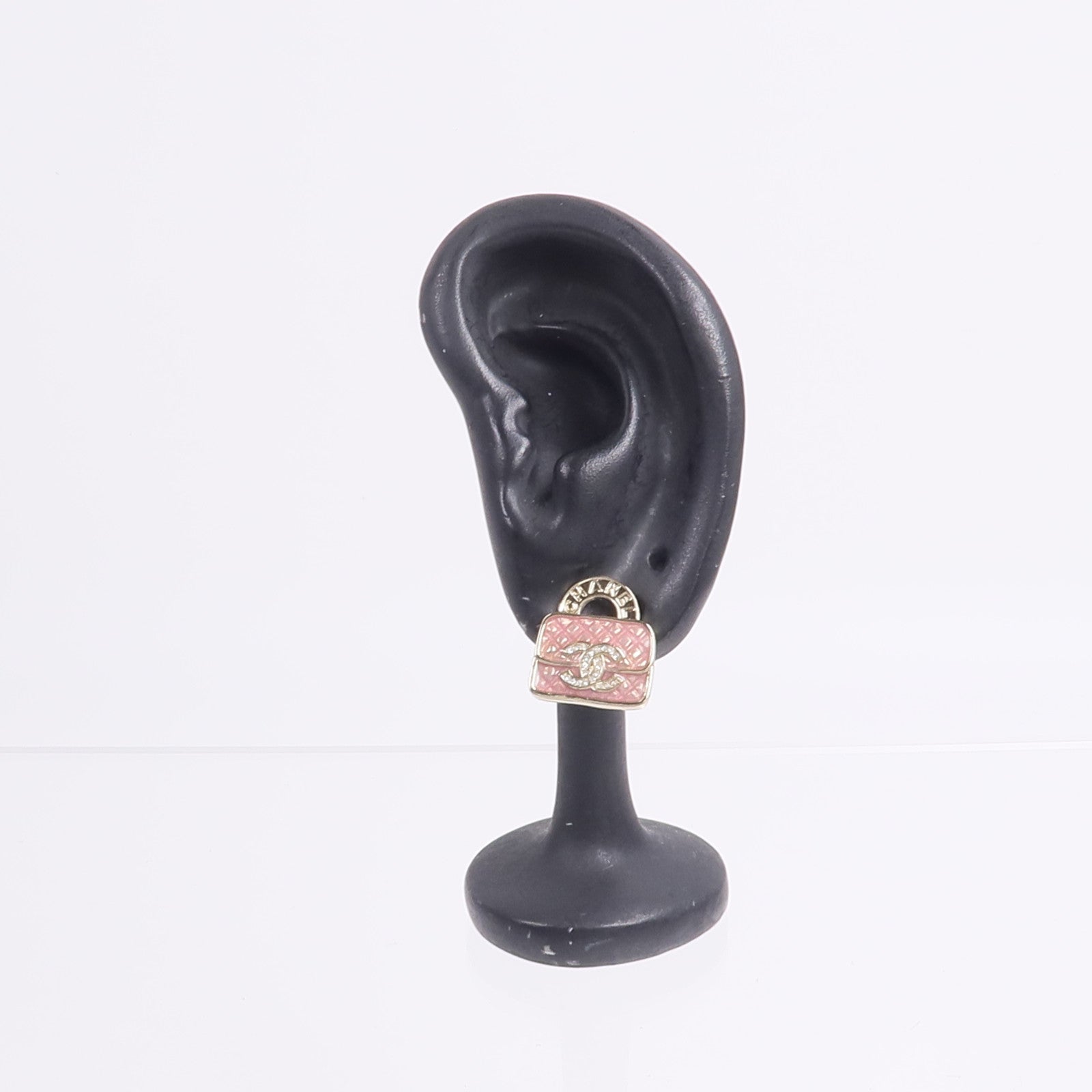 CHANEL 金屬CC Logo Pearly Handbag Earrings耳環