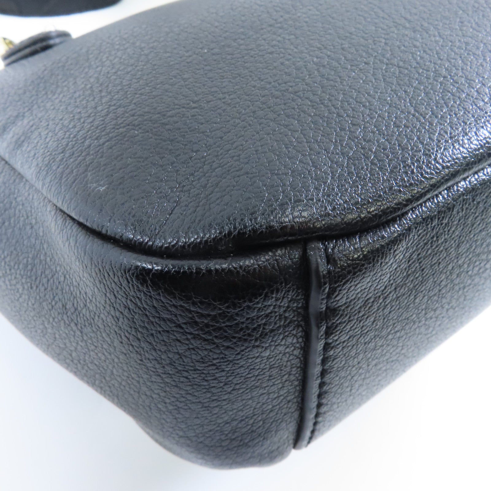 MOSCHINO 帆布/牛皮皮革Shoulder Bag金扣肩背袋黑色