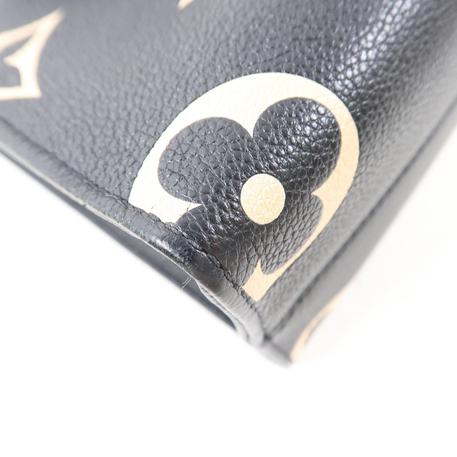 LOUIS VUITTON Monogram Empreinte On The Go PM金扣手挽肩背兩用袋黑色/米色
