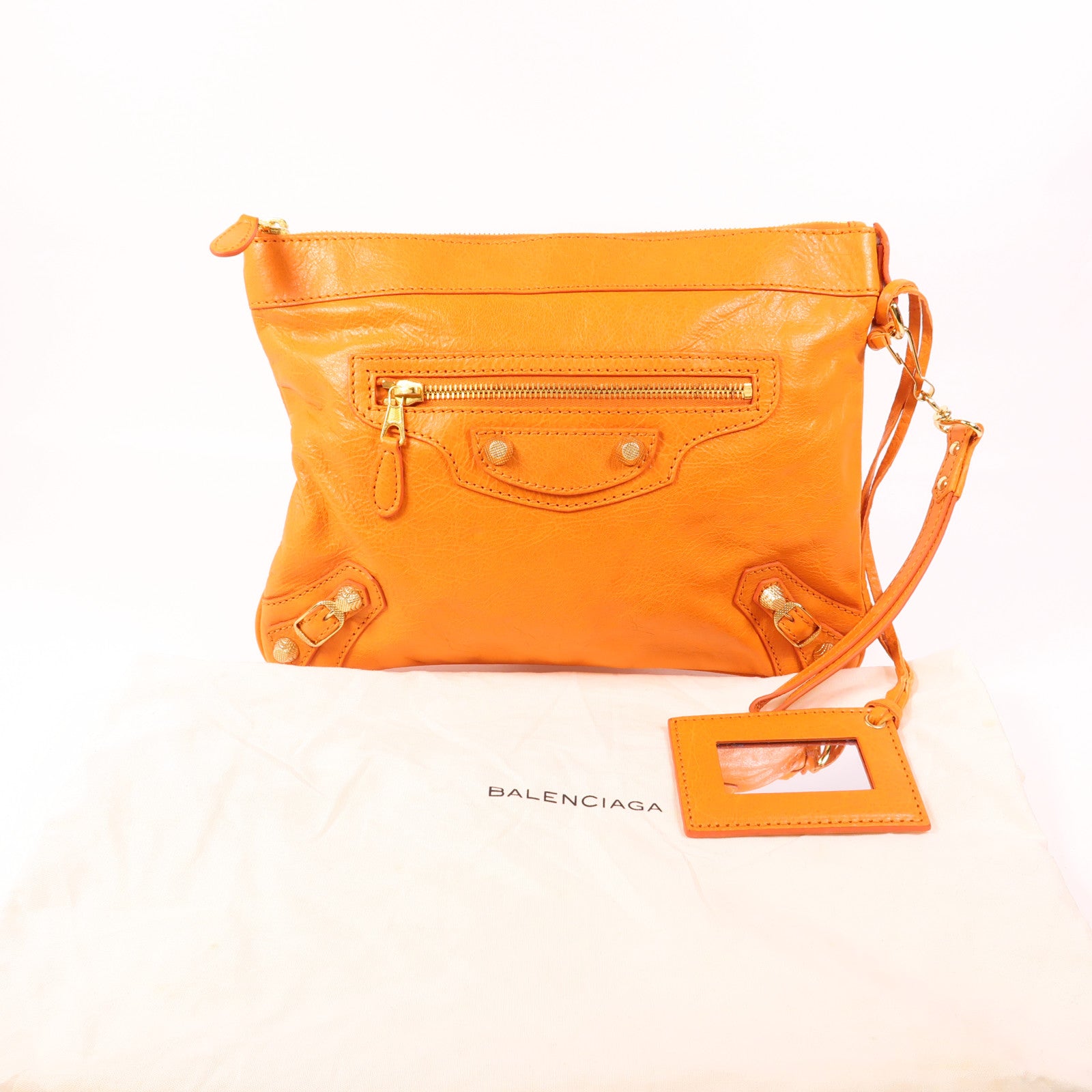 BALENCIAGA 羊皮皮革Clutch金扣手拿包