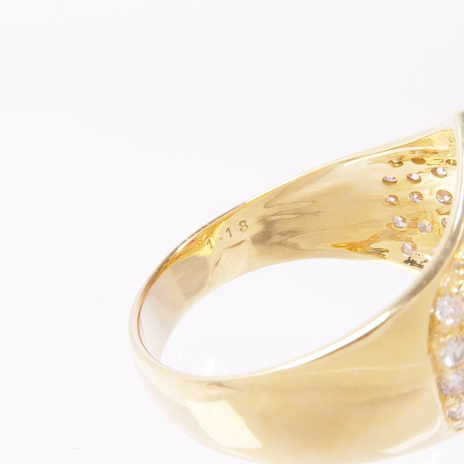 JEWELRY 18K黃金Ruby紅寶石Diamond Ring鑽石戒指US#9.25