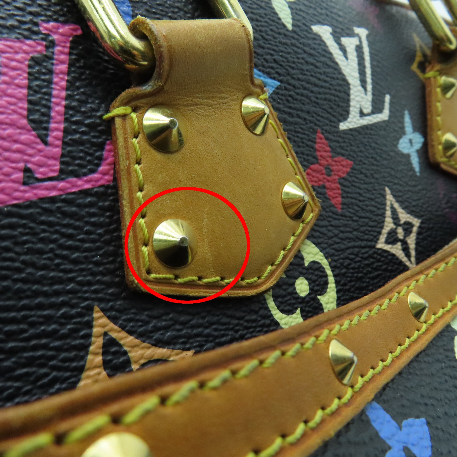 LOUIS VUITTON Monogram Multicolore Trouville Gold Buckle Hand Bag Black