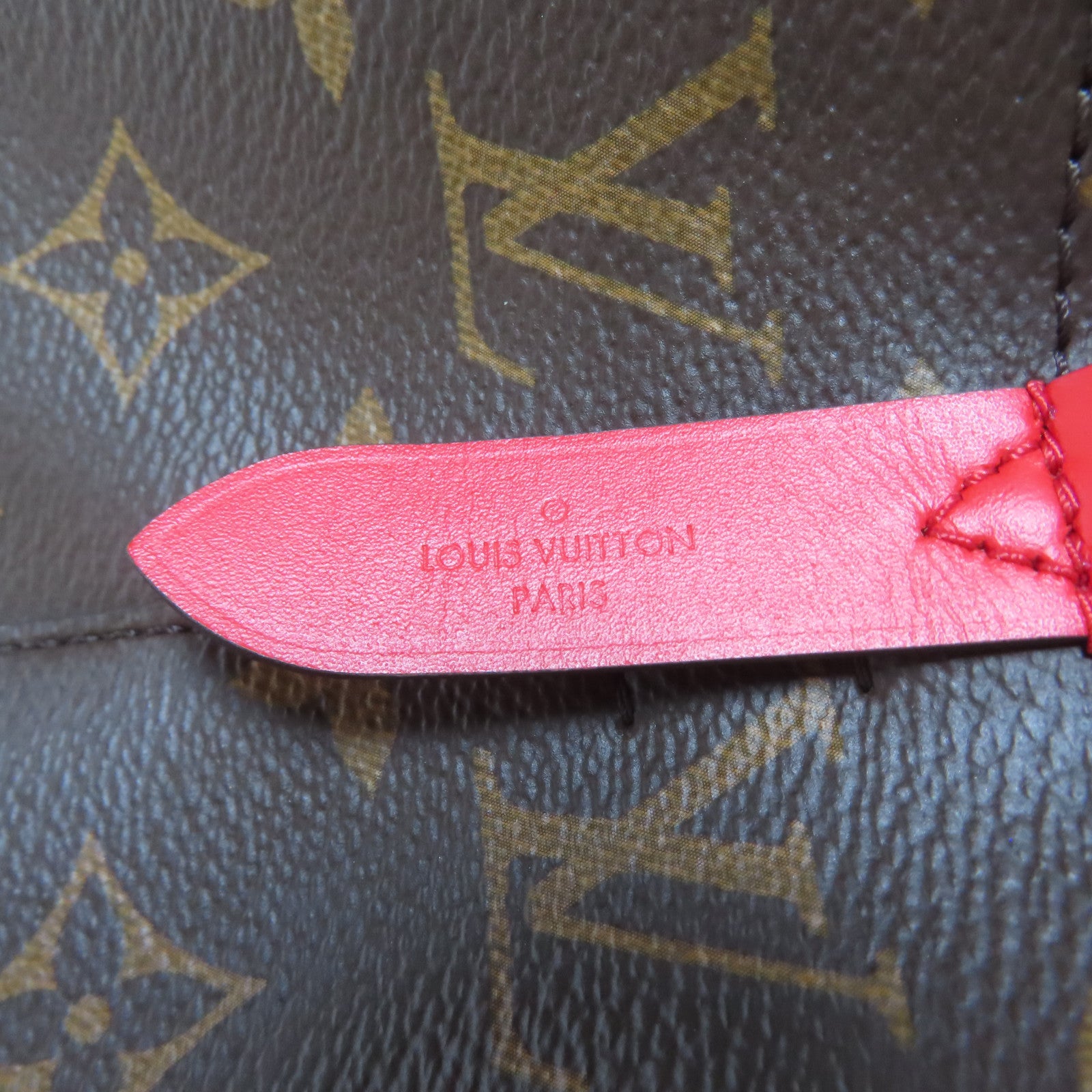 LOUIS VUITTON Monogram NeoNoe MM金扣肩背袋啡色/紅色