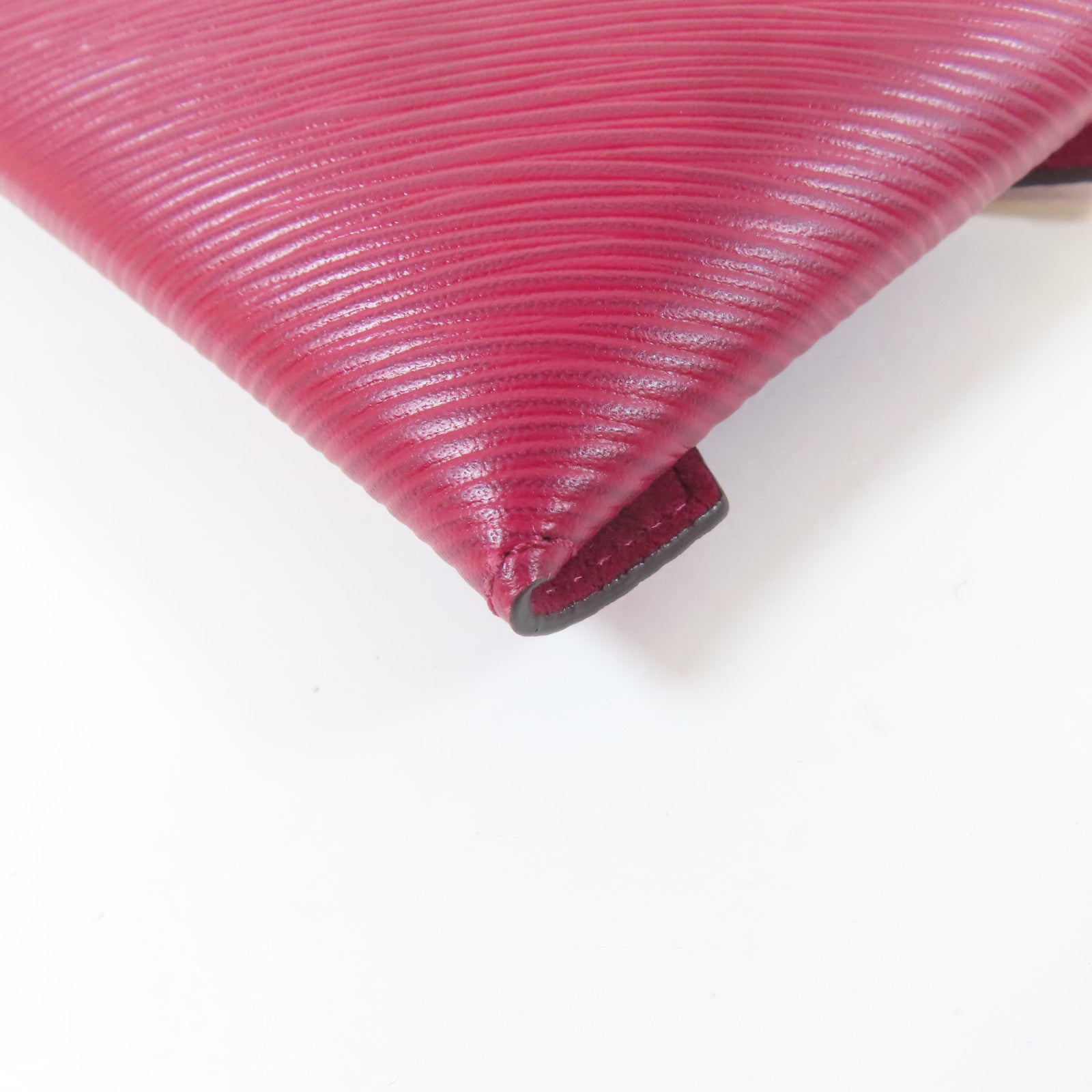 LOUIS VUITTON Epi Pochette Kirigami銀扣小袋粉紅色/紅色/深紅色