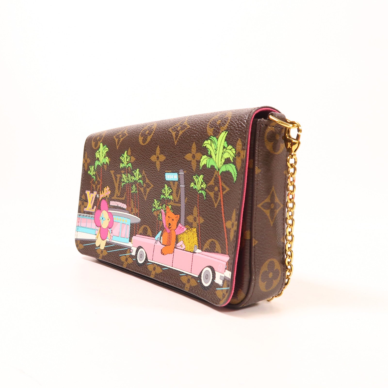 LOUIS VUITTON 【激減優惠】Monogram Hollywood Xmas Felicie Pochette金扣肩背袋