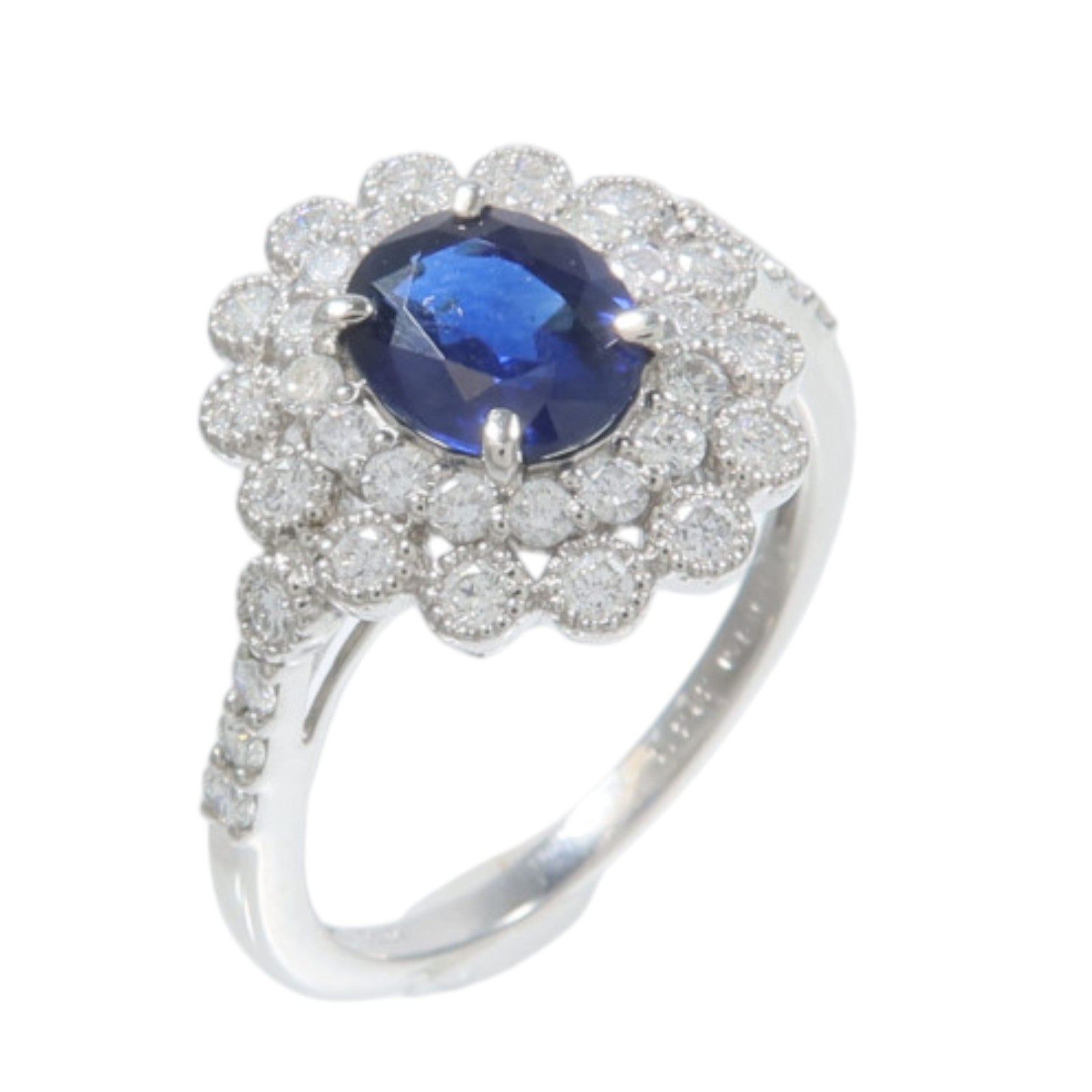 JEWELRY PT900鉑金Sapphire Diamond Ring藍寶石/鑽石戒指