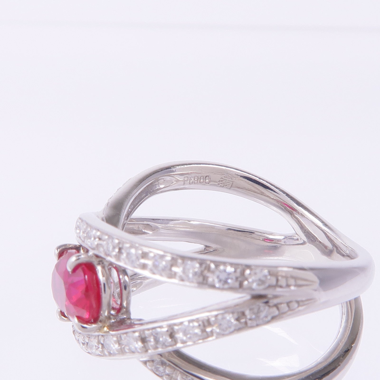 JEWELRY 【激減優惠】PT900鉑金Spinel Diamond Ring尖晶石鑽石戒指US#6