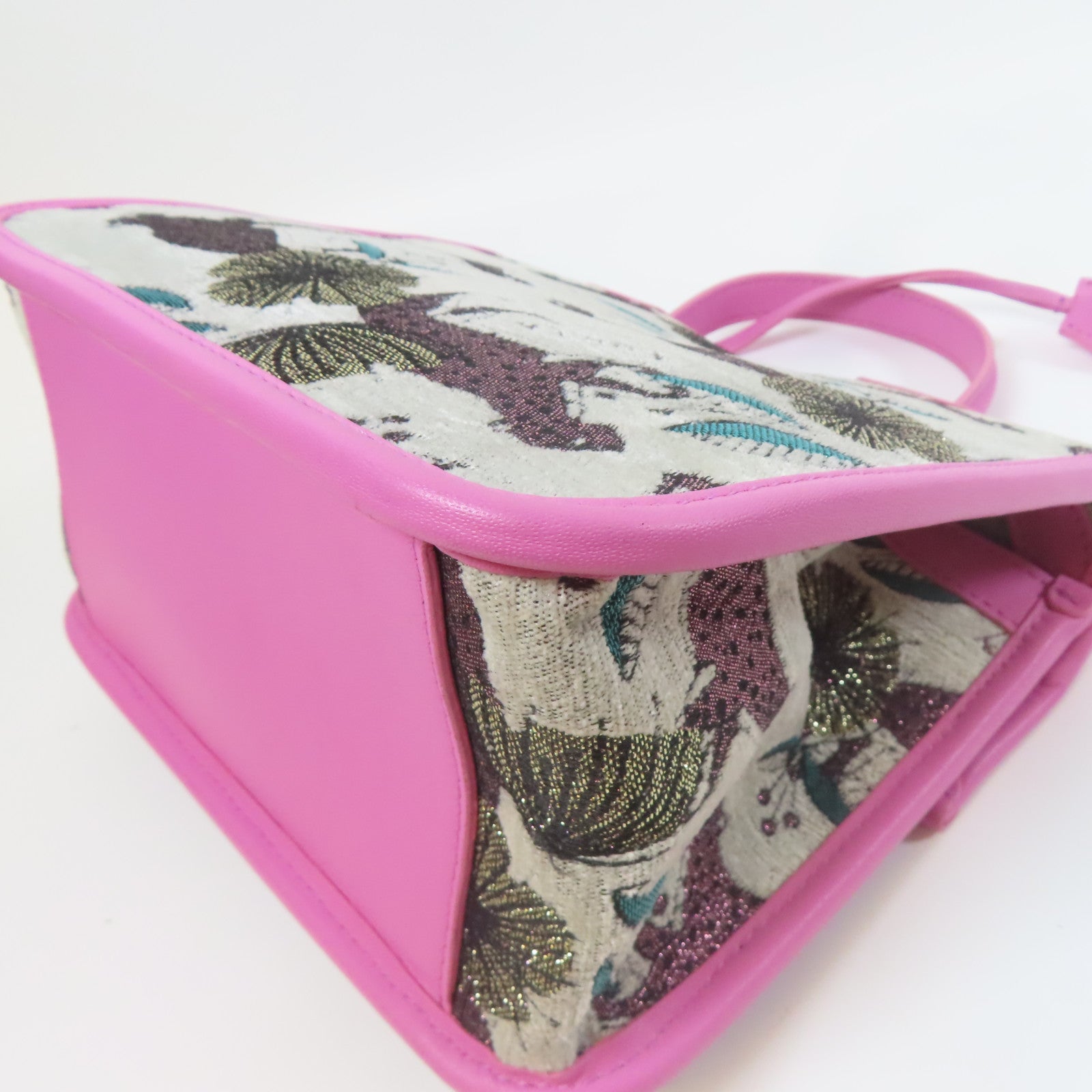 Furla 【激減優惠】牛皮皮革Shoulder Bag銀扣手挽肩背兩用袋粉紅色