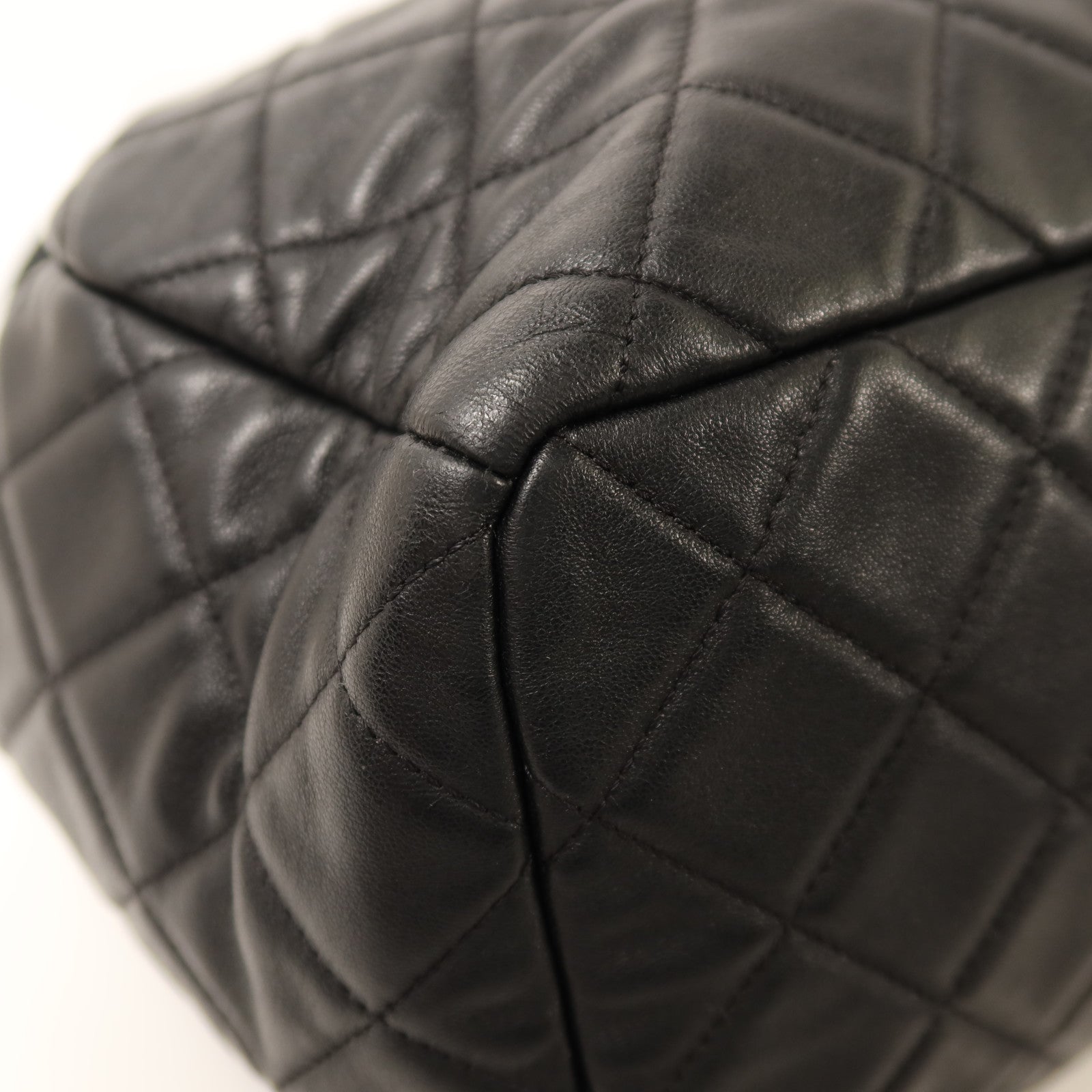 CHANEL 羊皮皮革Chain Shoulder銀扣鏈帶手挽肩背兩用袋