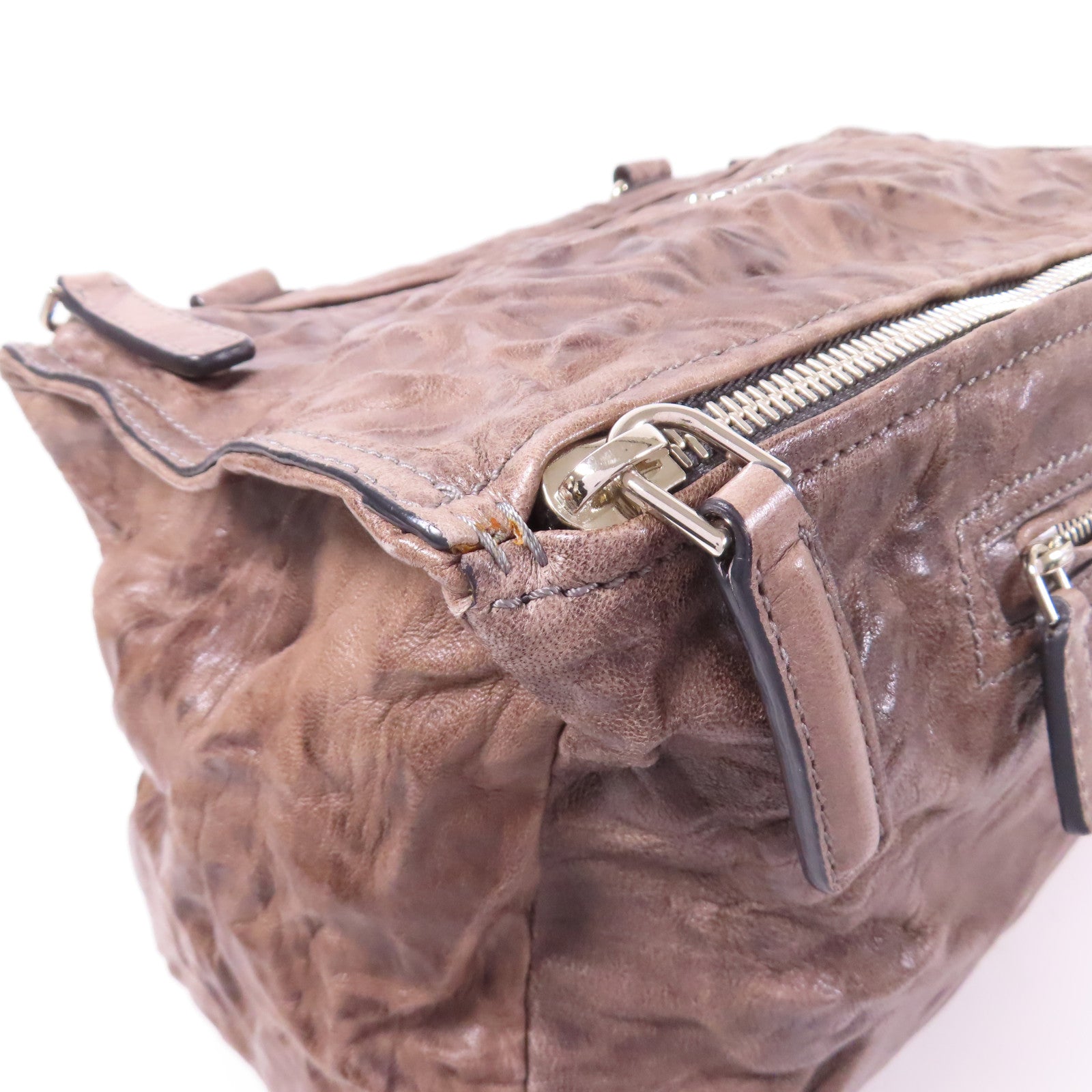 GIVENCHY SHW 2 Way Shoulder Bag Handbag Calfskin Leather Brown