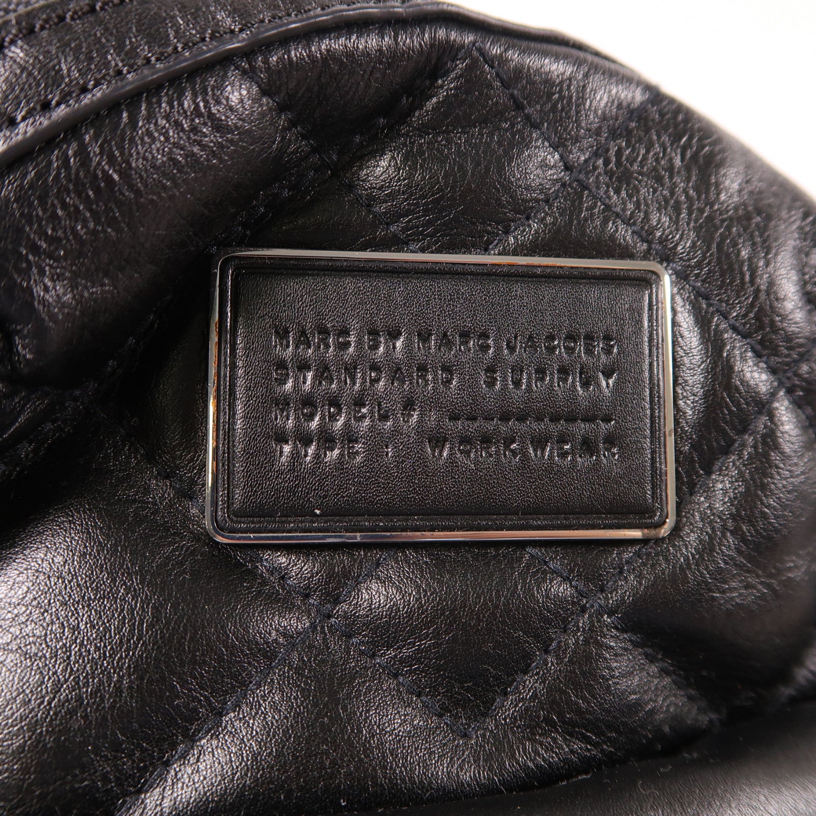 MARC BY MARC JACOBS 羊皮皮革Backpack銀扣背包黑色